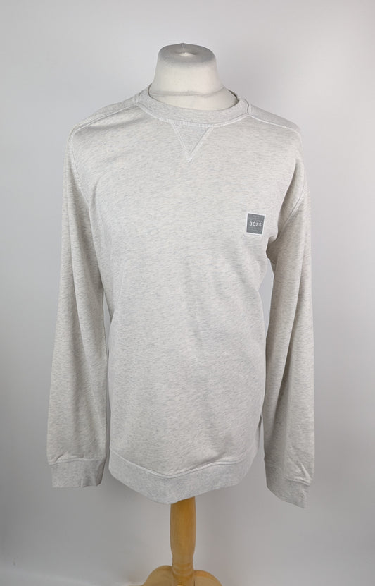 BOSS Westart Crew Mens Jumper - White / Grey