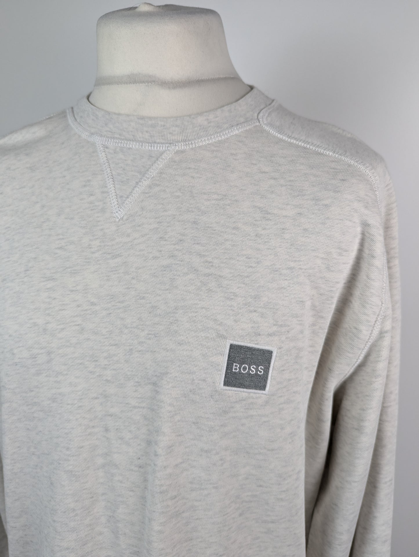 BOSS Westart Crew Mens Jumper - White / Grey