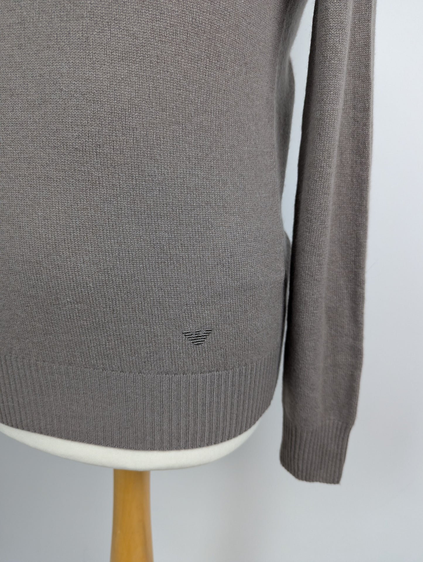 EMPORIO ARMANI Mens 100% Cashmere Jumper - Brown Talpa