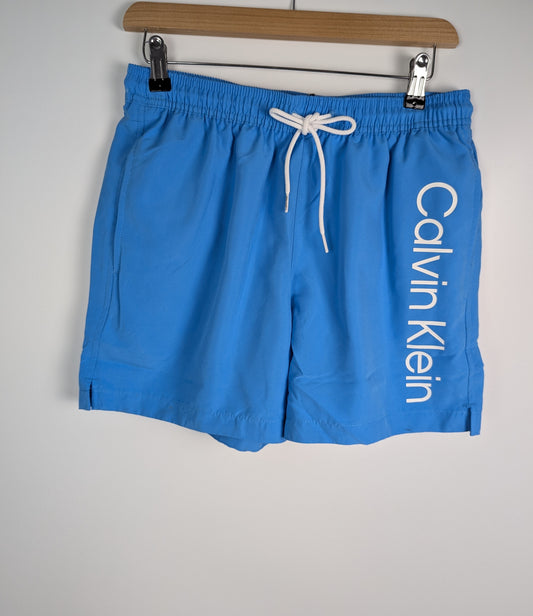 CALVIN KLEIN Mens Logo Swim Shorts - Blue