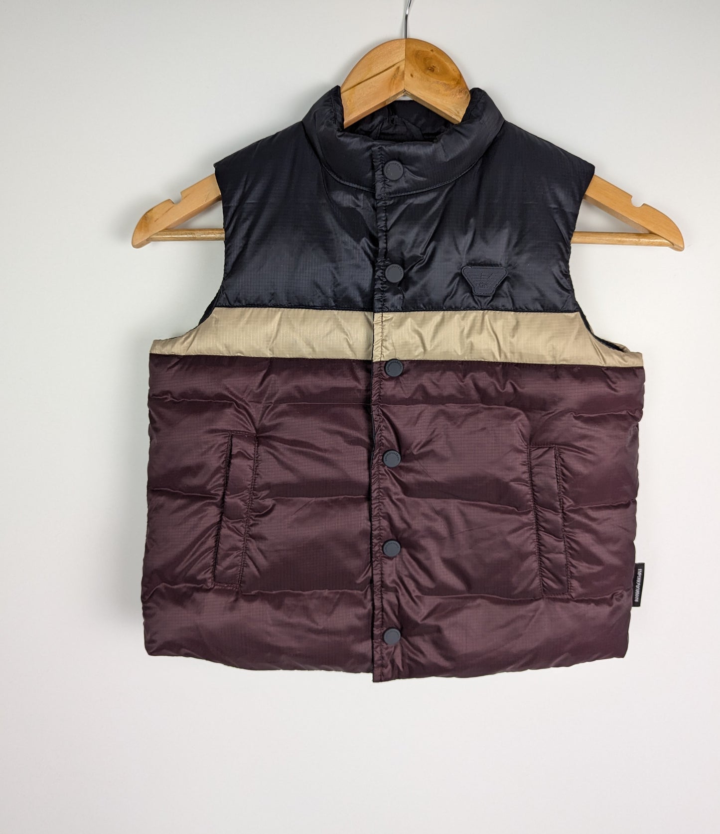 EMPORIO ARMANI Boys Colour-block Padded Gilet -Purple