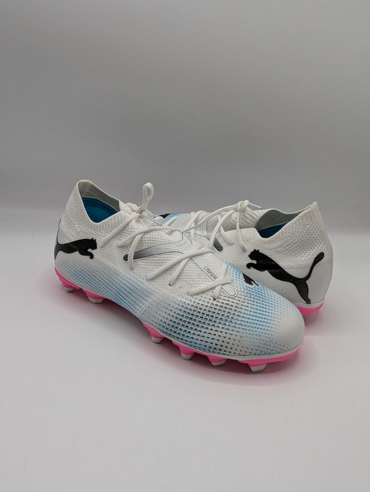 Puma Future 7 Match Rush Junior Firm Ground Football Boots - White / Pink