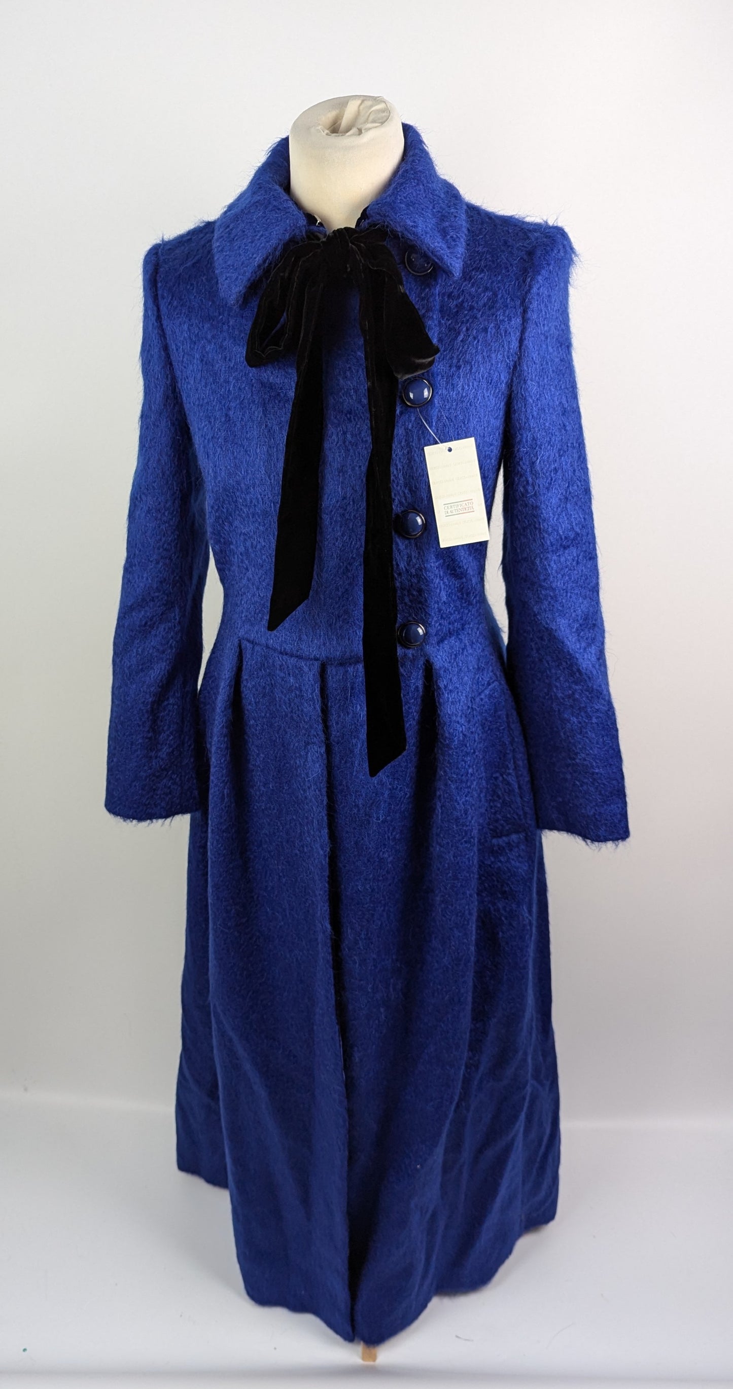 EMPORIO ARMANI Long Wool Blend Coat - Blue