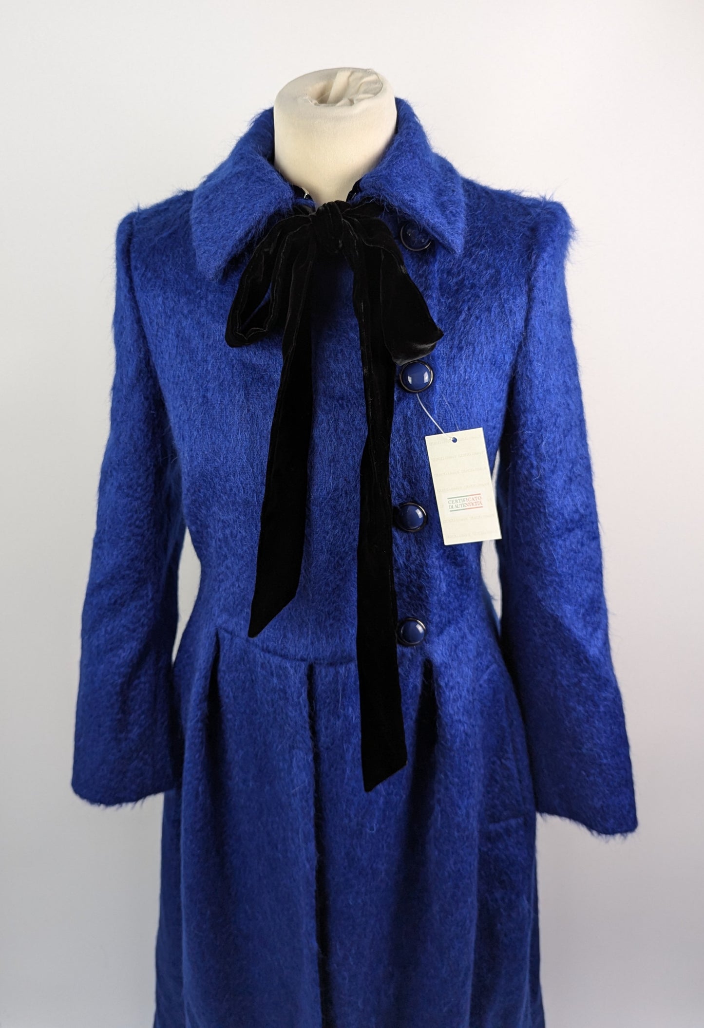 EMPORIO ARMANI Long Wool Blend Coat - Blue