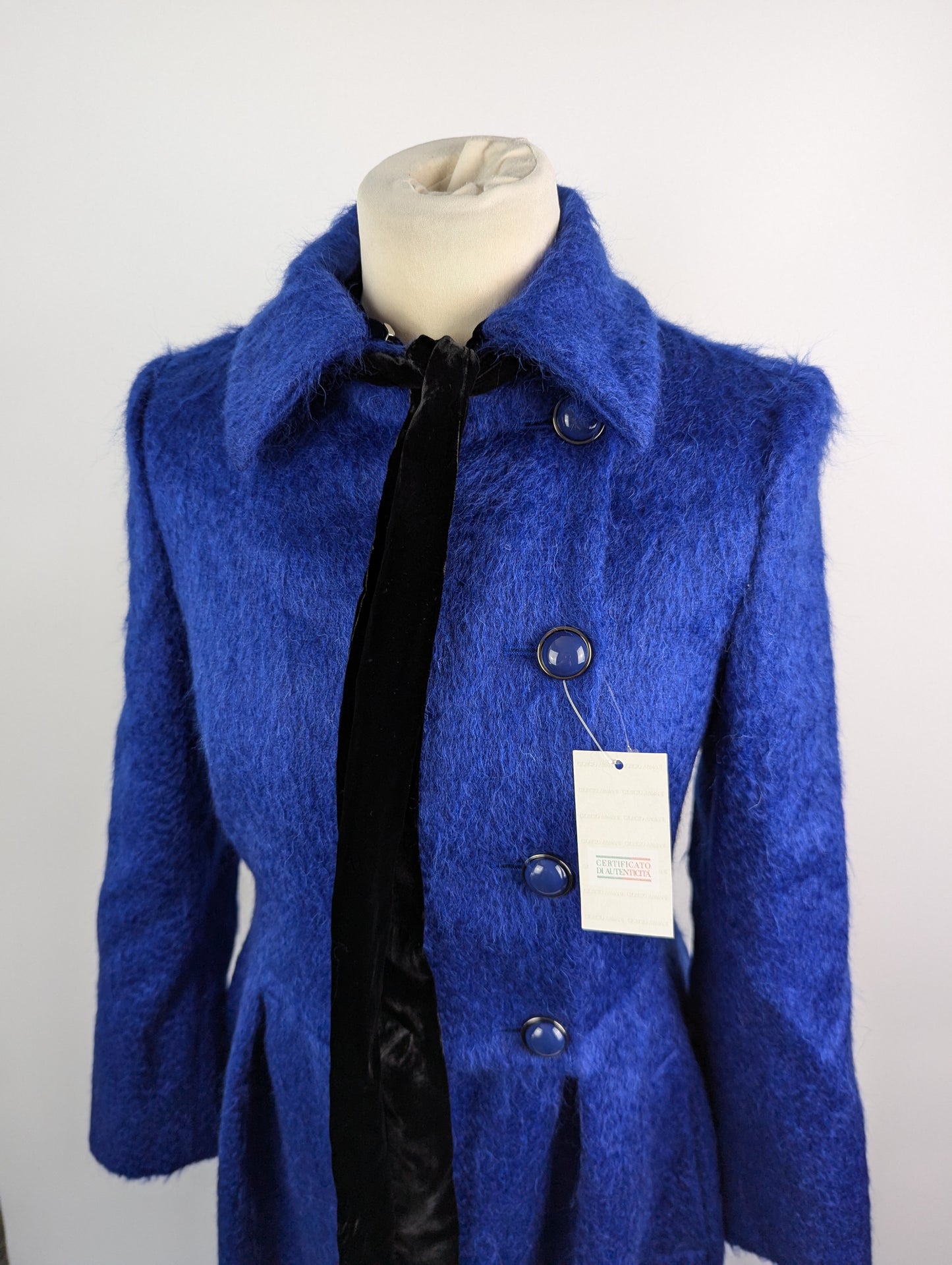 EMPORIO ARMANI Long Wool Blend Coat - Blue