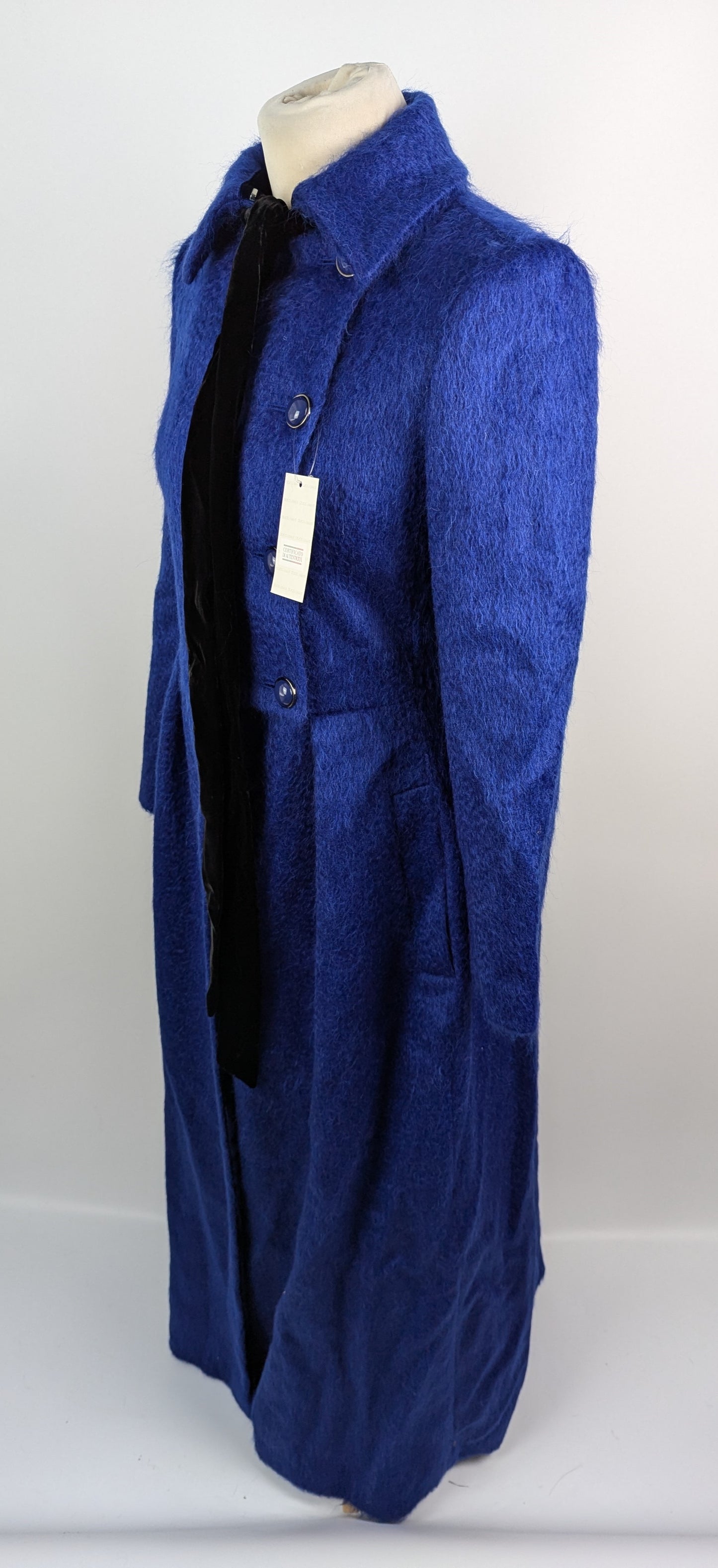 EMPORIO ARMANI Long Wool Blend Coat - Blue