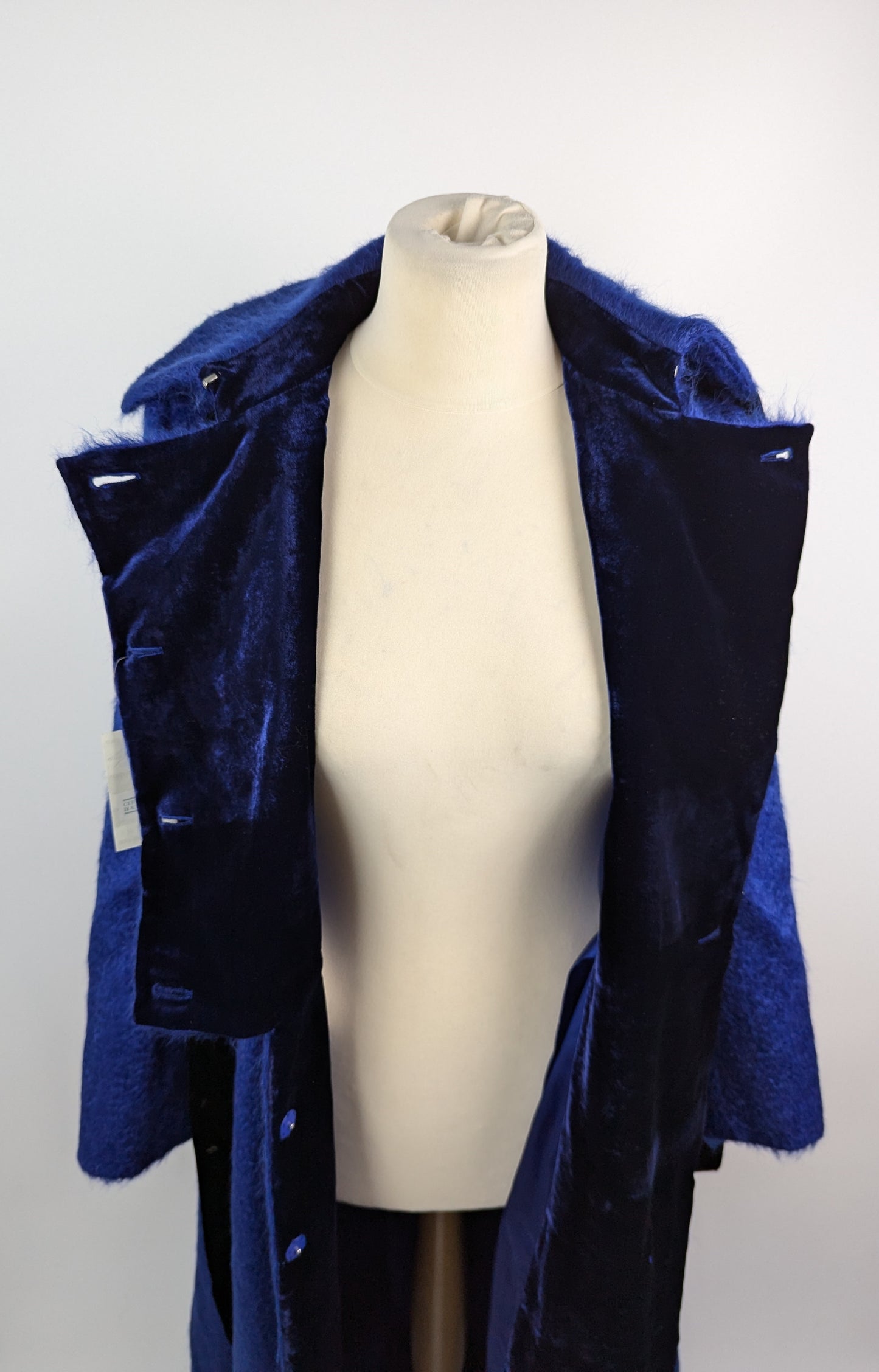 EMPORIO ARMANI Long Wool Blend Coat - Blue