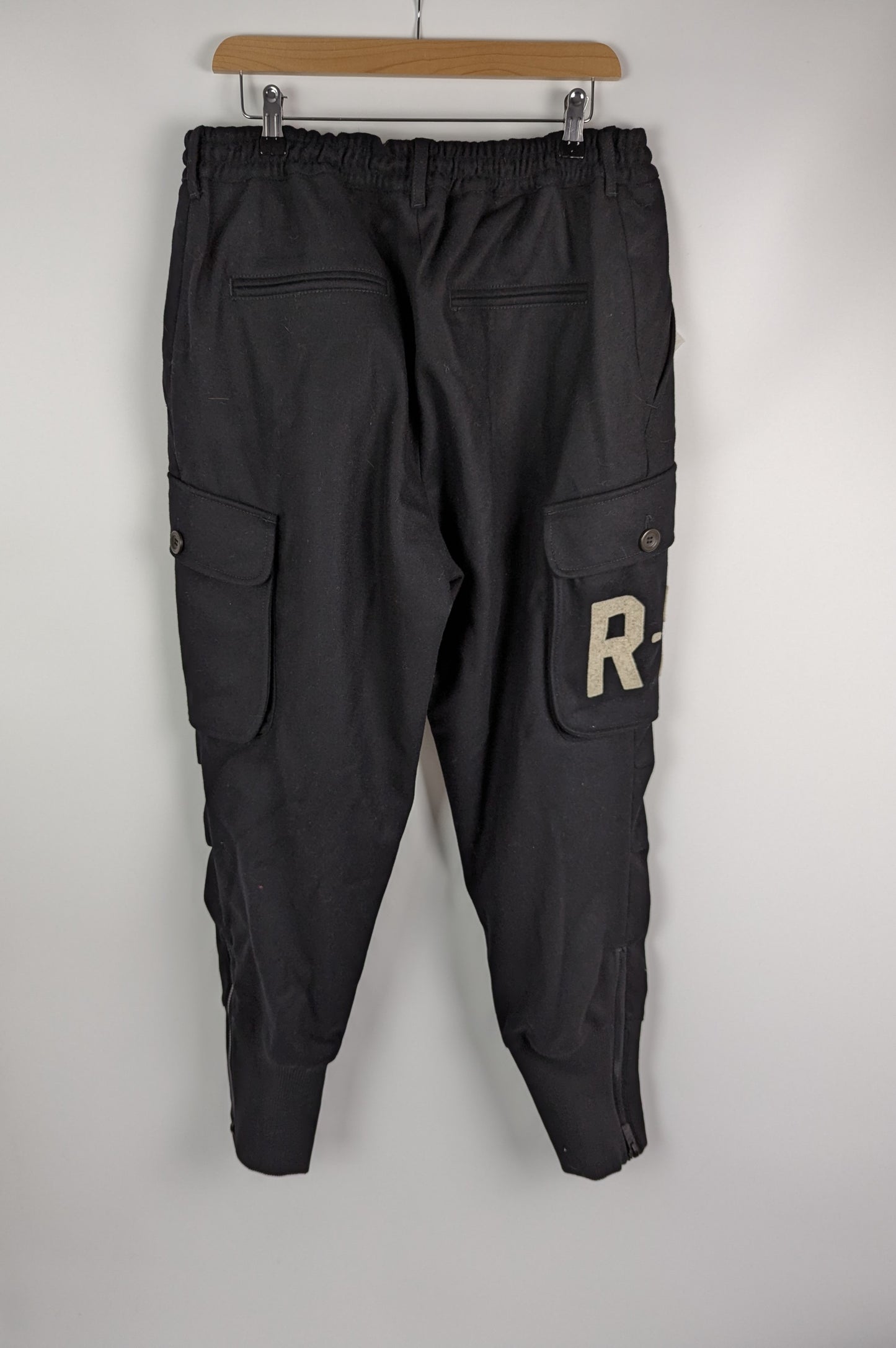 Emporio Armani Re-A Recycled Harem Fleece Cargo Pants Mens - Black