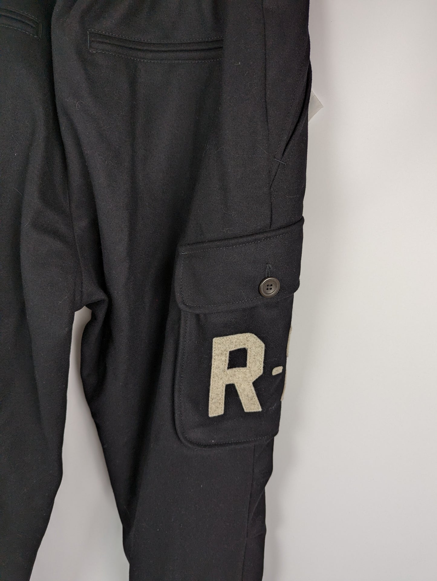 Emporio Armani Re-A Recycled Harem Fleece Cargo Pants Mens - Black