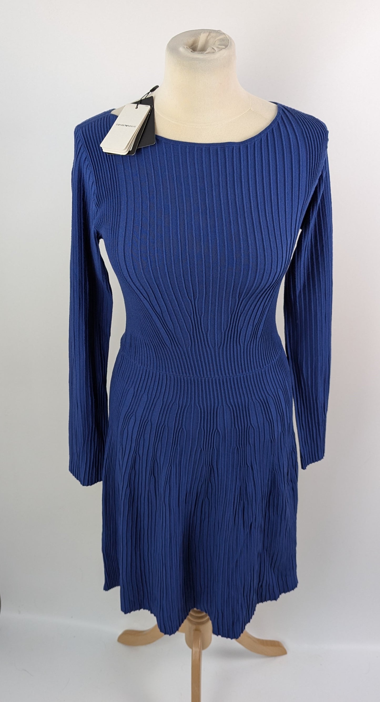 ARMANI EXCHANGE Knitted Fit & Flare Dress - Blue