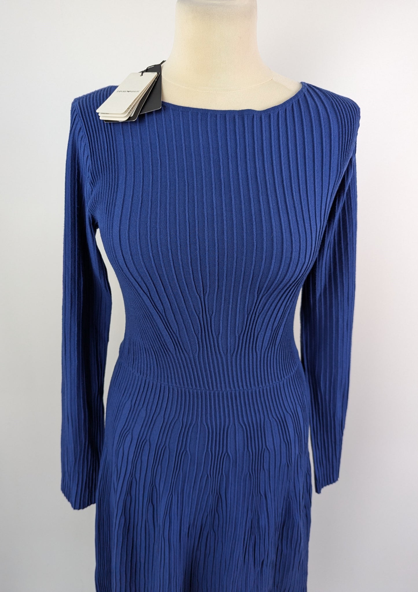 ARMANI EXCHANGE Knitted Fit & Flare Dress - Blue