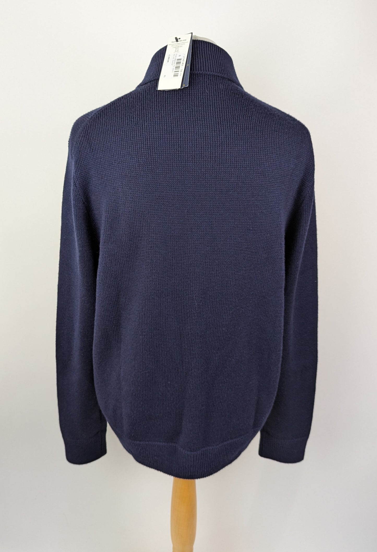 Polo Ralph Lauren Mens Wool Full-Zip Sweater - Hunter Navy