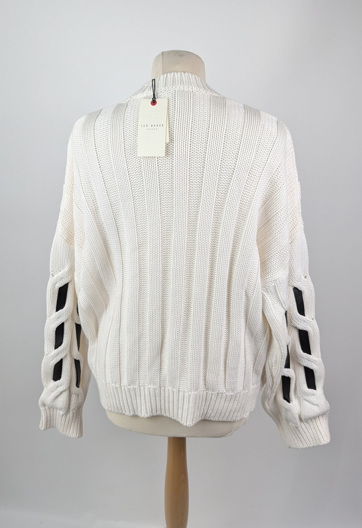 Ted Baker Deserey Cable Knit Jumper - White / Black