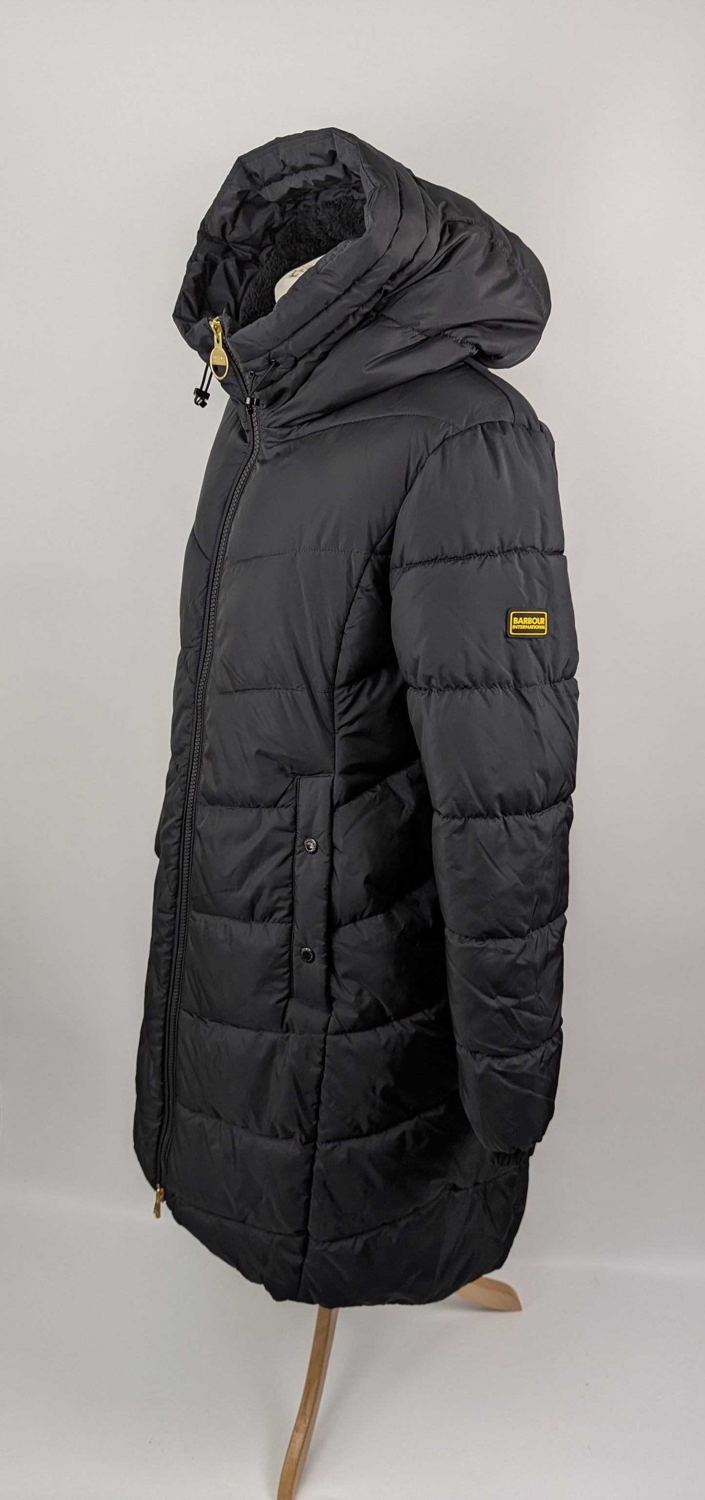 Barbour International Boston Longline Quilted Jacket - Black