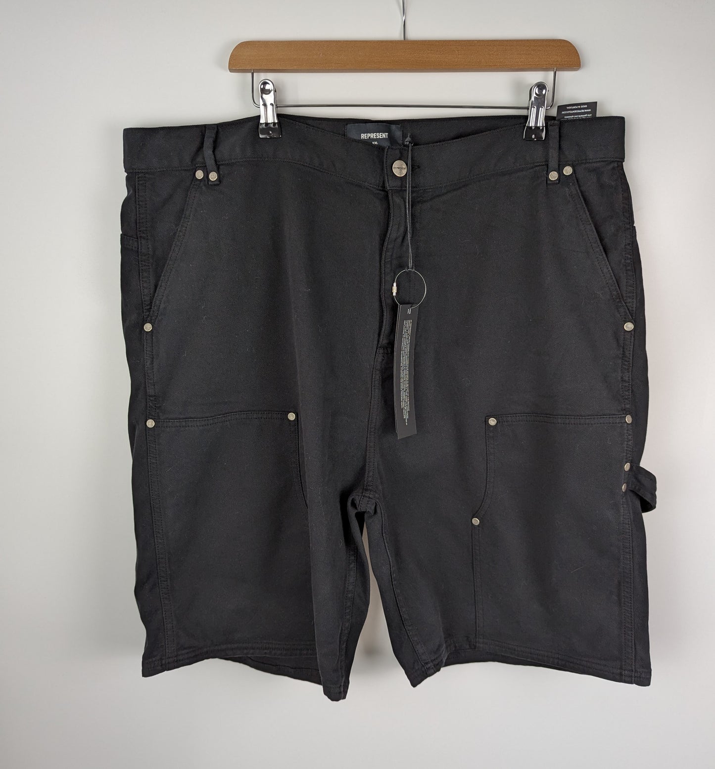 Represent Mens Utility Denim Shorts - Black