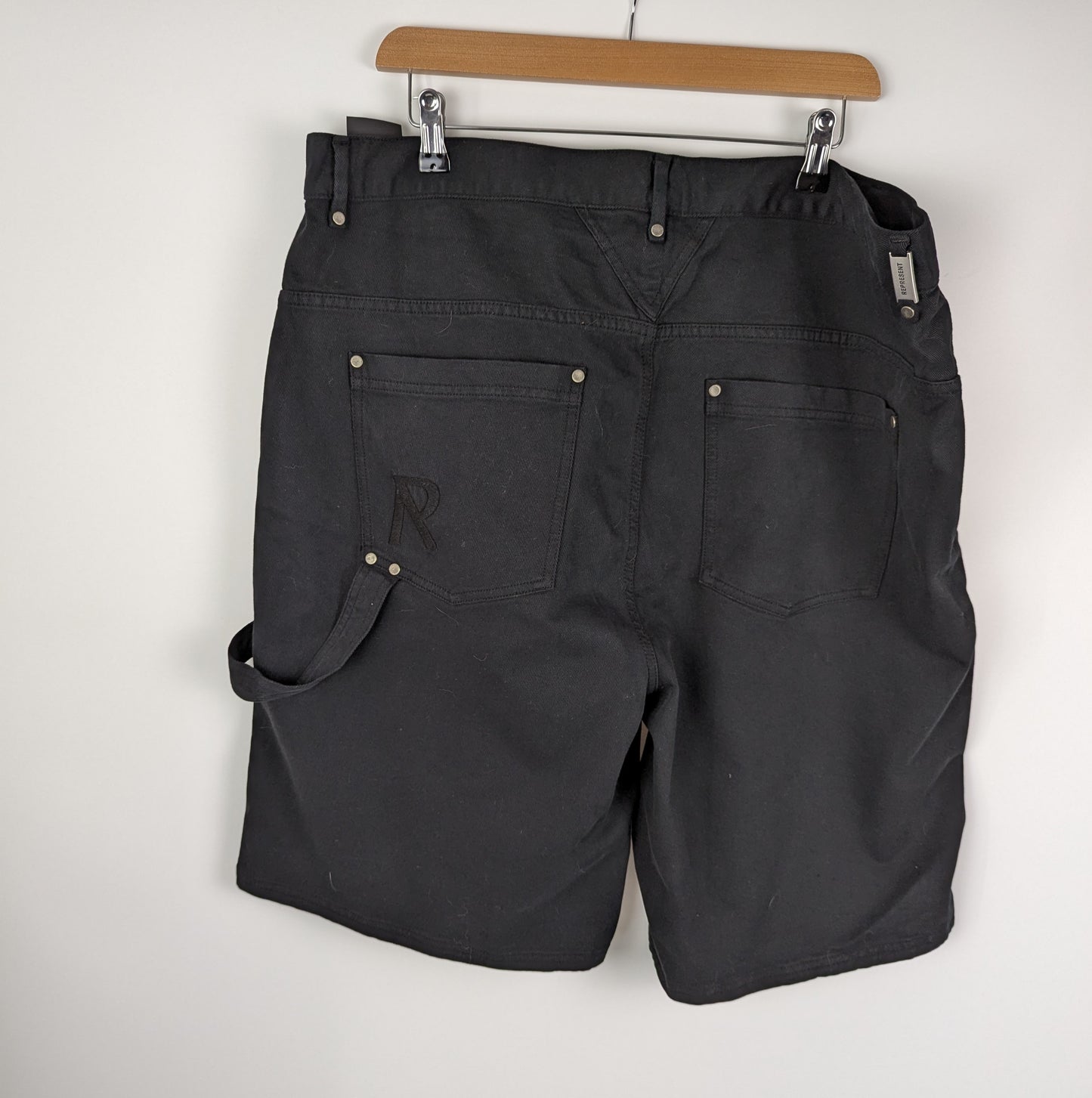 Represent Mens Utility Denim Shorts - Black