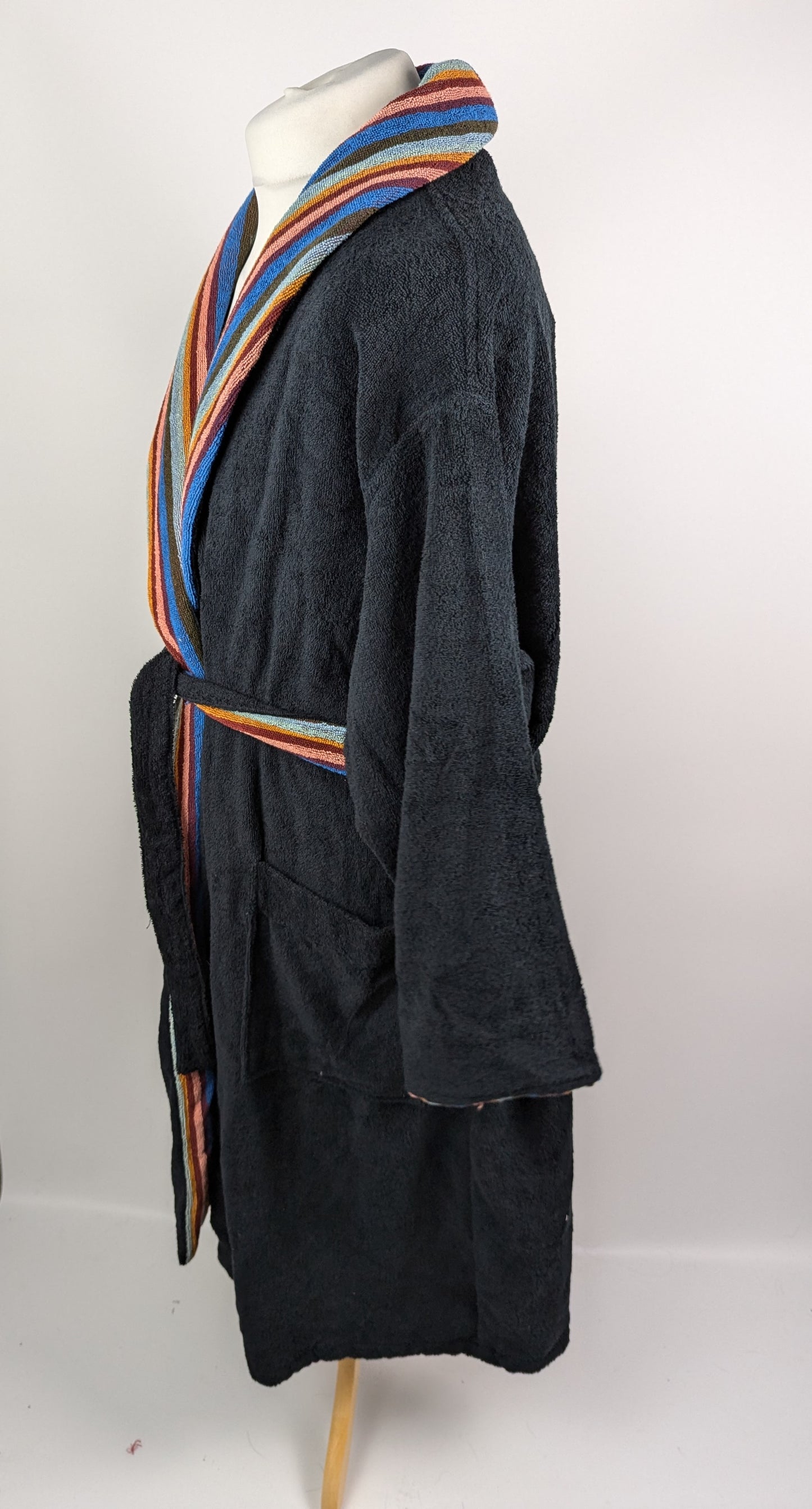 Paul Smith Mens Towelling Dressing Gown - Black 'Artist Stripe'