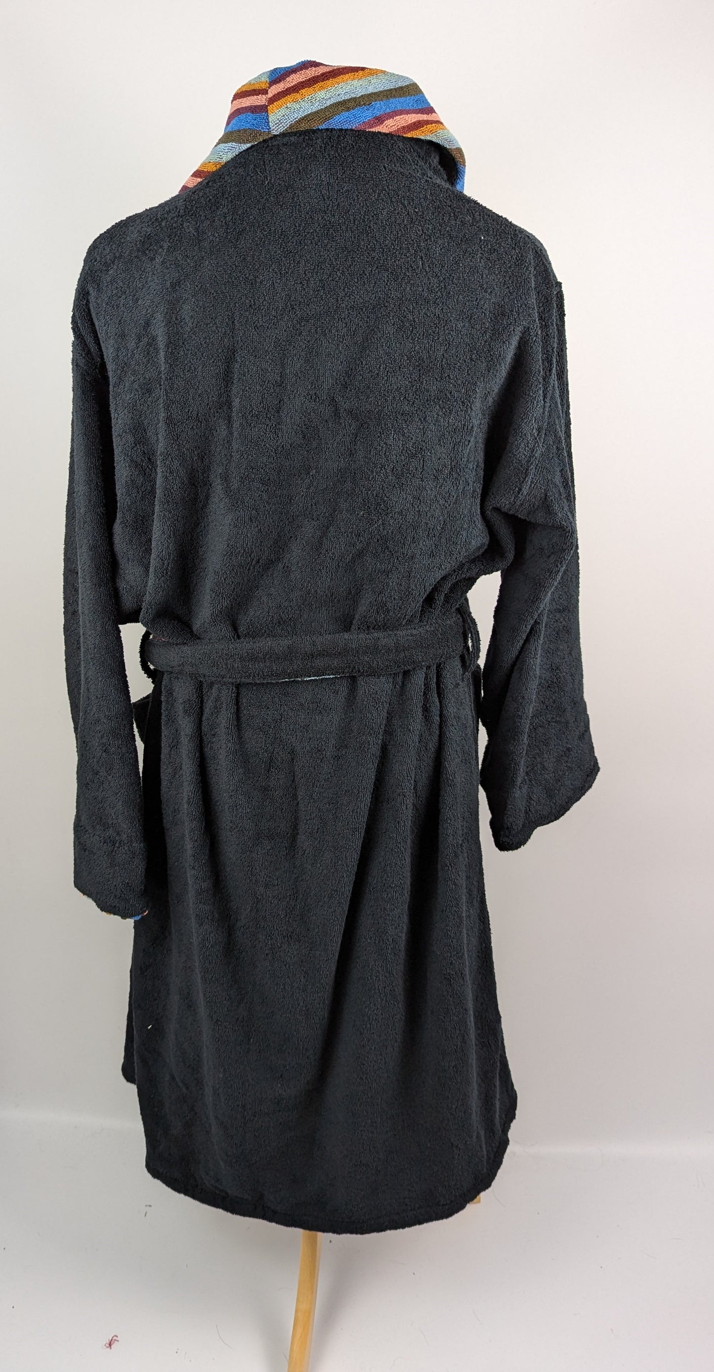 Paul Smith Mens Towelling Dressing Gown - Black 'Artist Stripe'