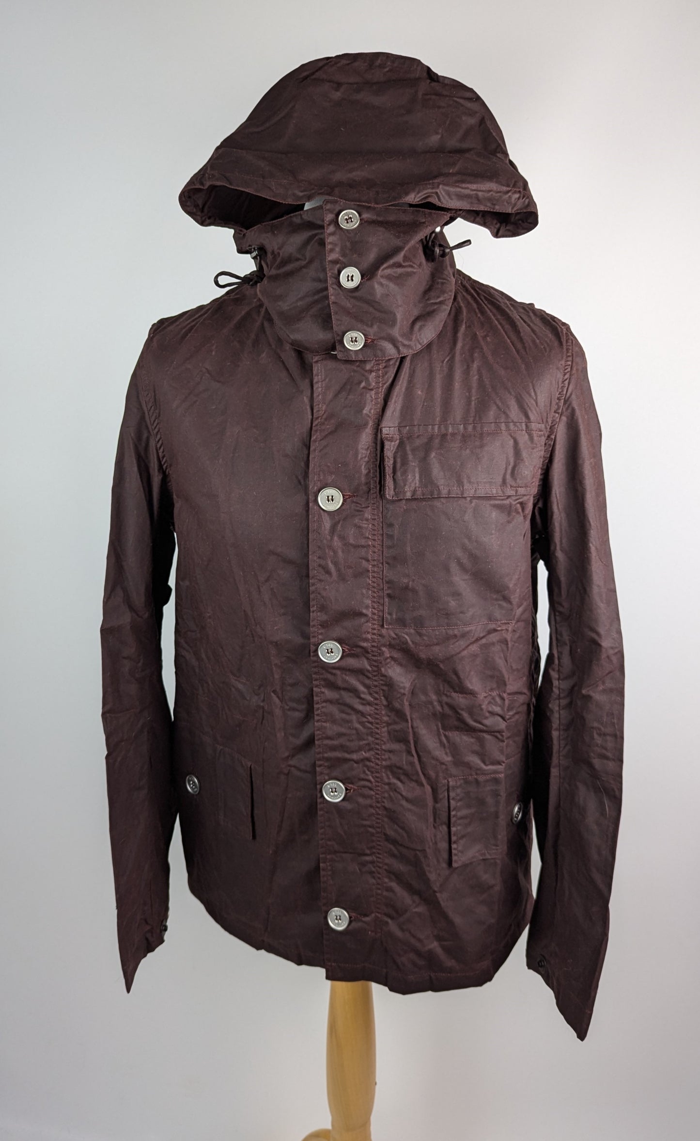 Nigel Cabourn limited edition waxed rucksack jacket - Burgundy