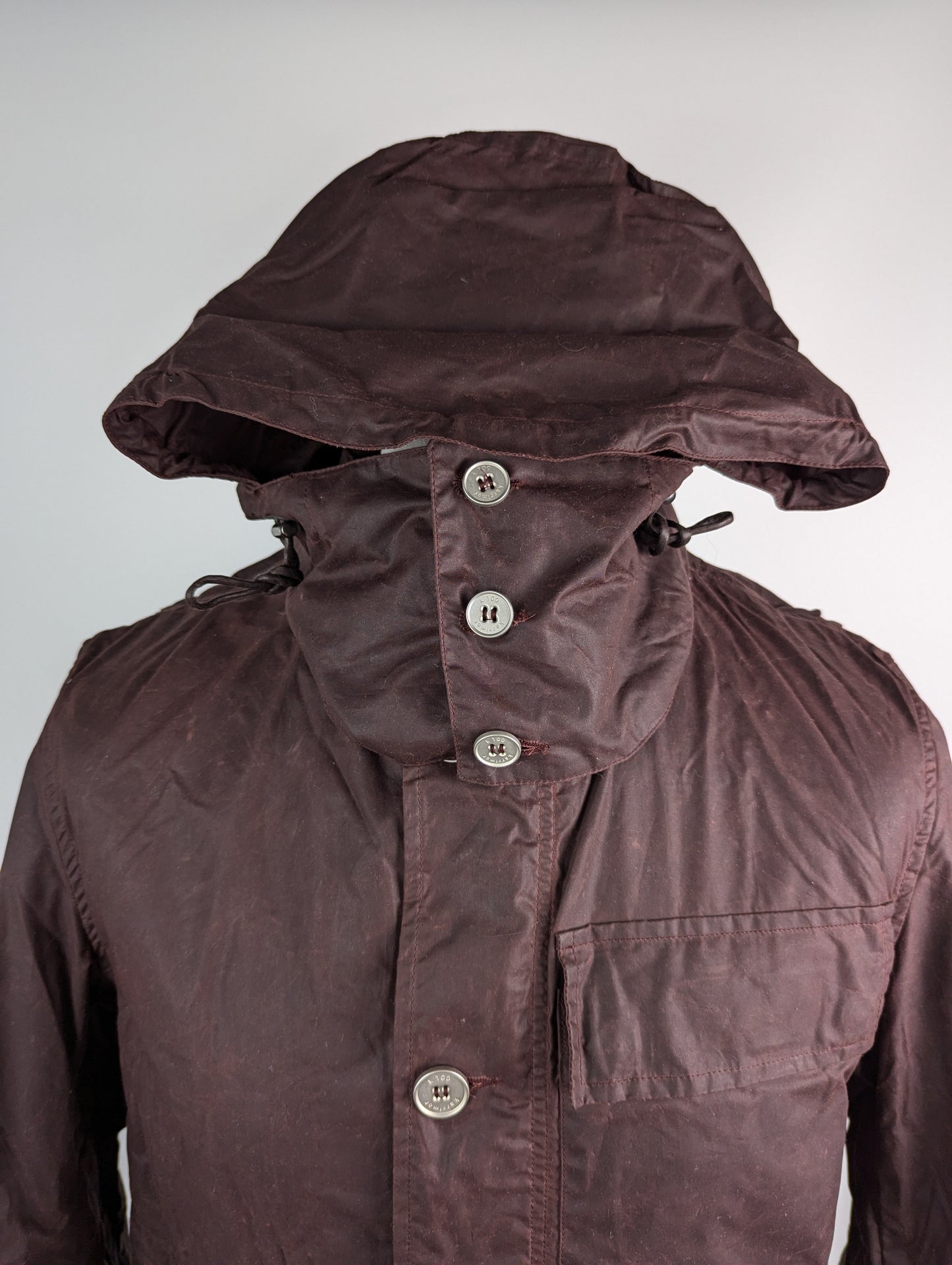 Nigel Cabourn limited edition waxed rucksack jacket - Burgundy