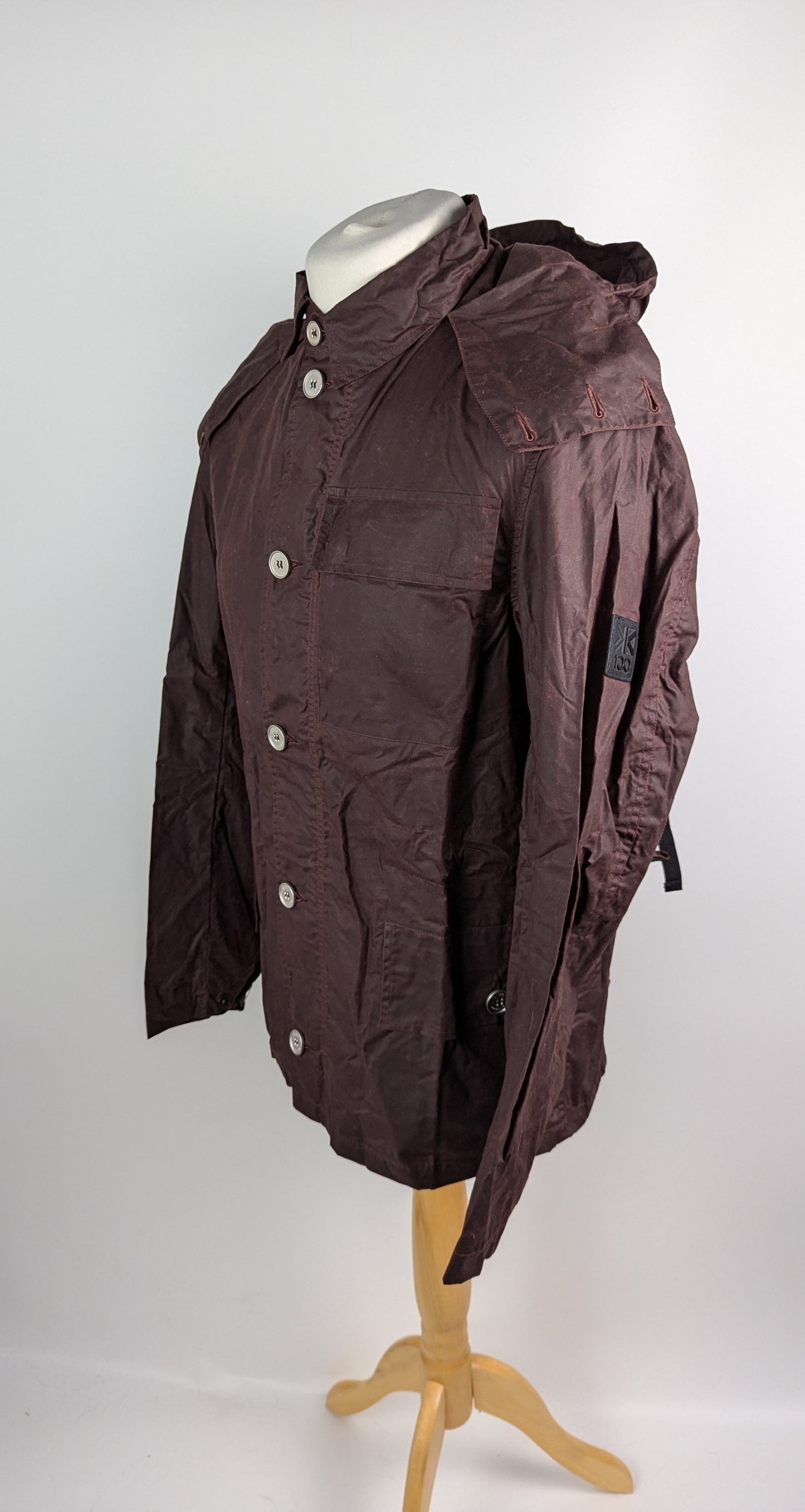 Nigel Cabourn limited edition waxed rucksack jacket - Burgundy