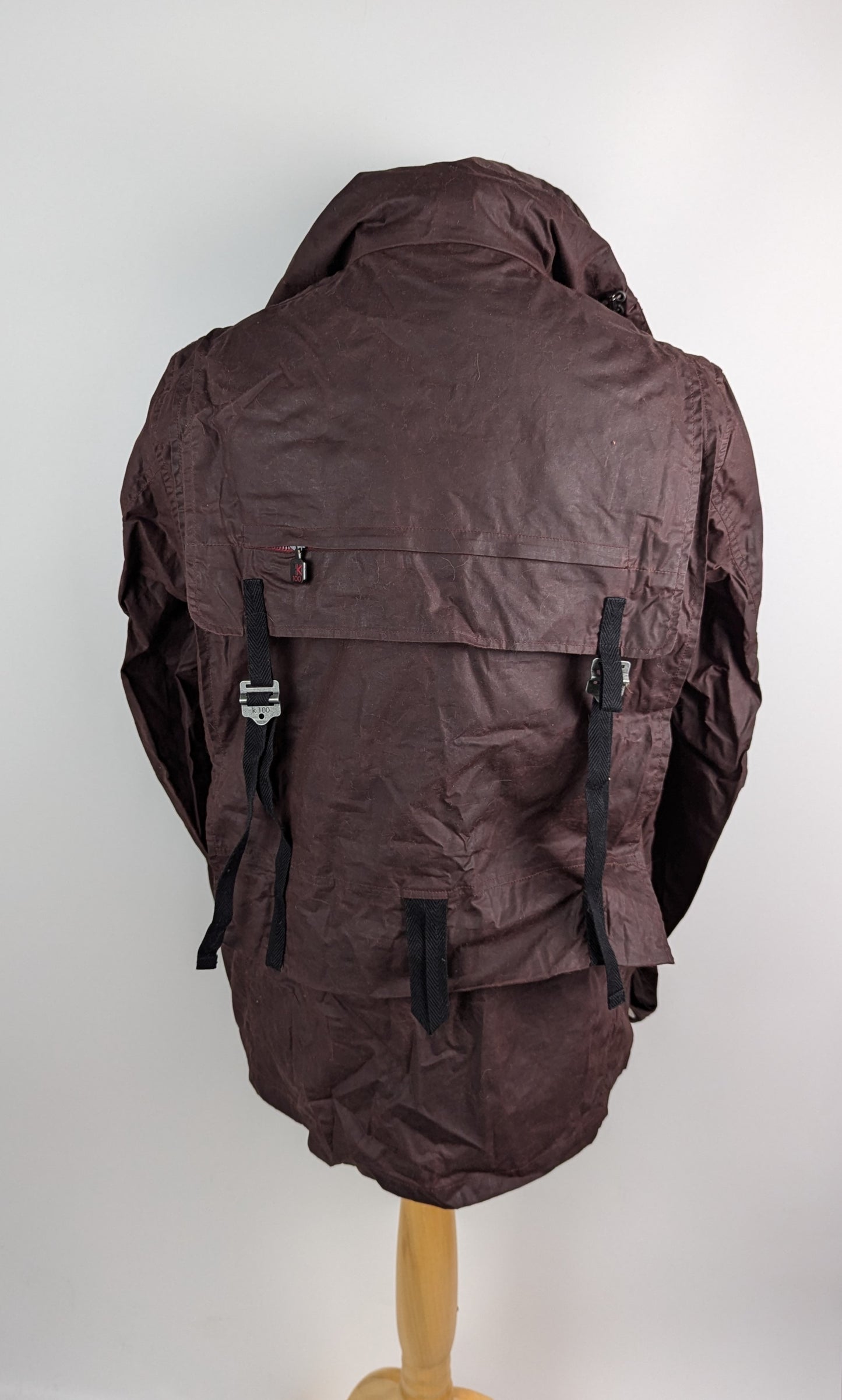 Nigel Cabourn limited edition waxed rucksack jacket - Burgundy