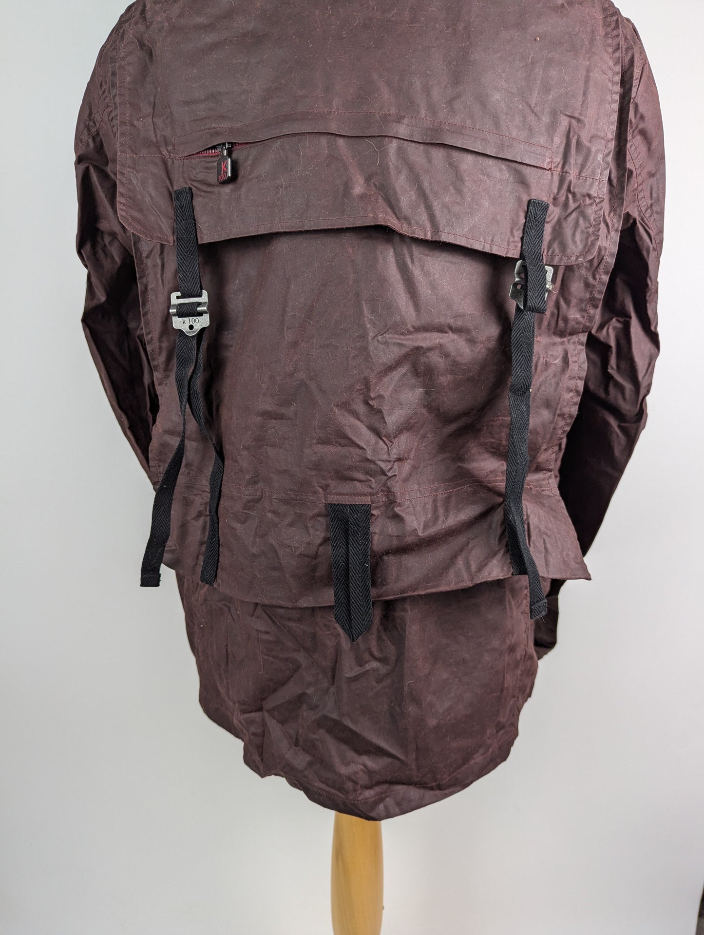 Nigel Cabourn limited edition waxed rucksack jacket - Burgundy