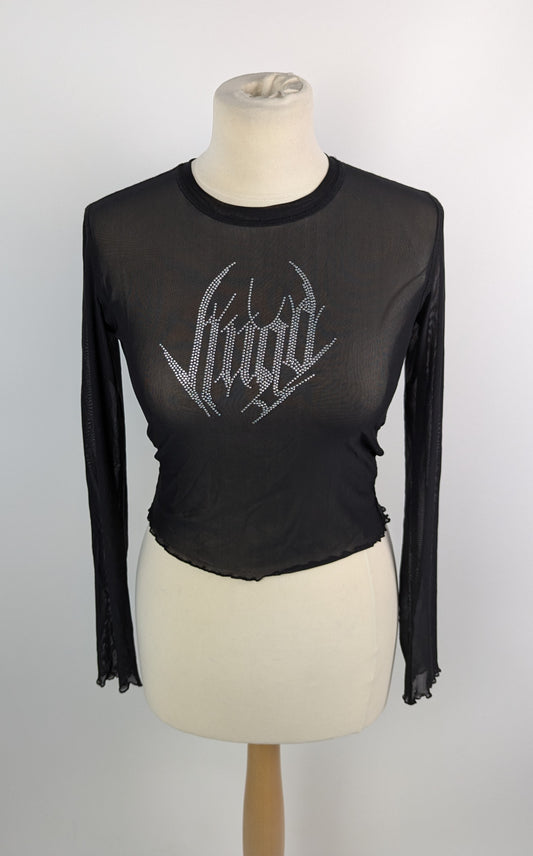 Hugo Womens Mesh Top - Black