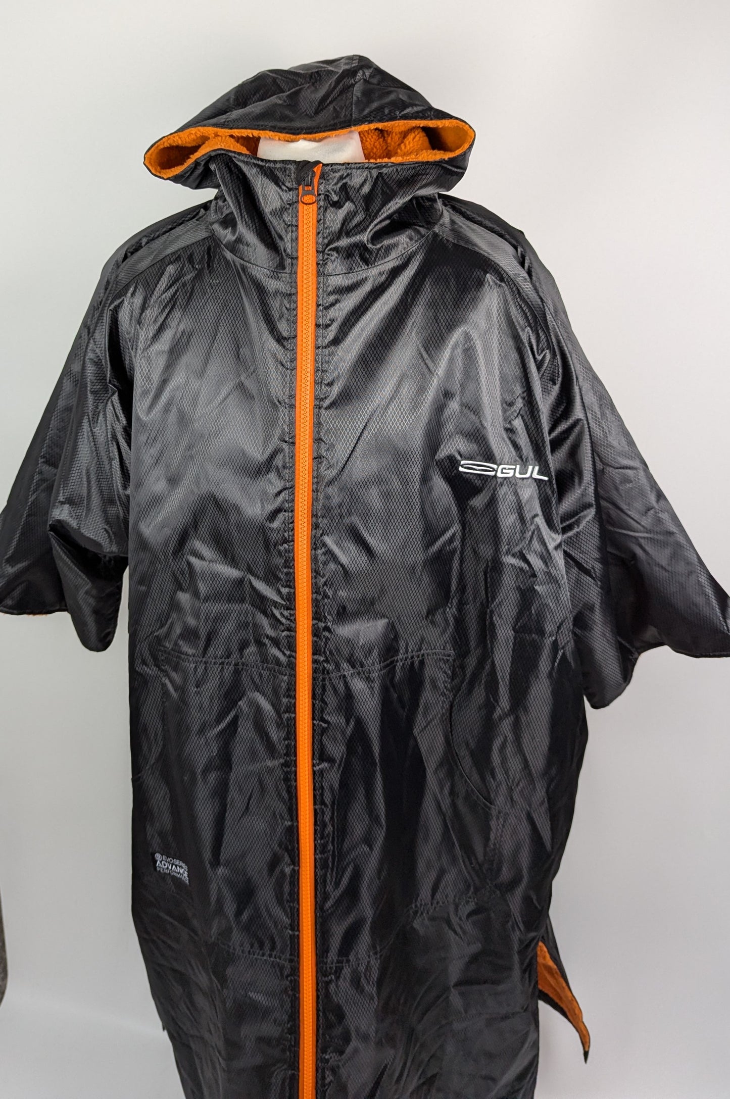 Gul Evo Robe Waterproof Hooded Changing Poncho - Black/Orange