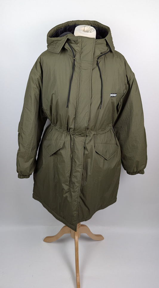 HUGO Womens Fabricia Parka Jacket - Dark Green