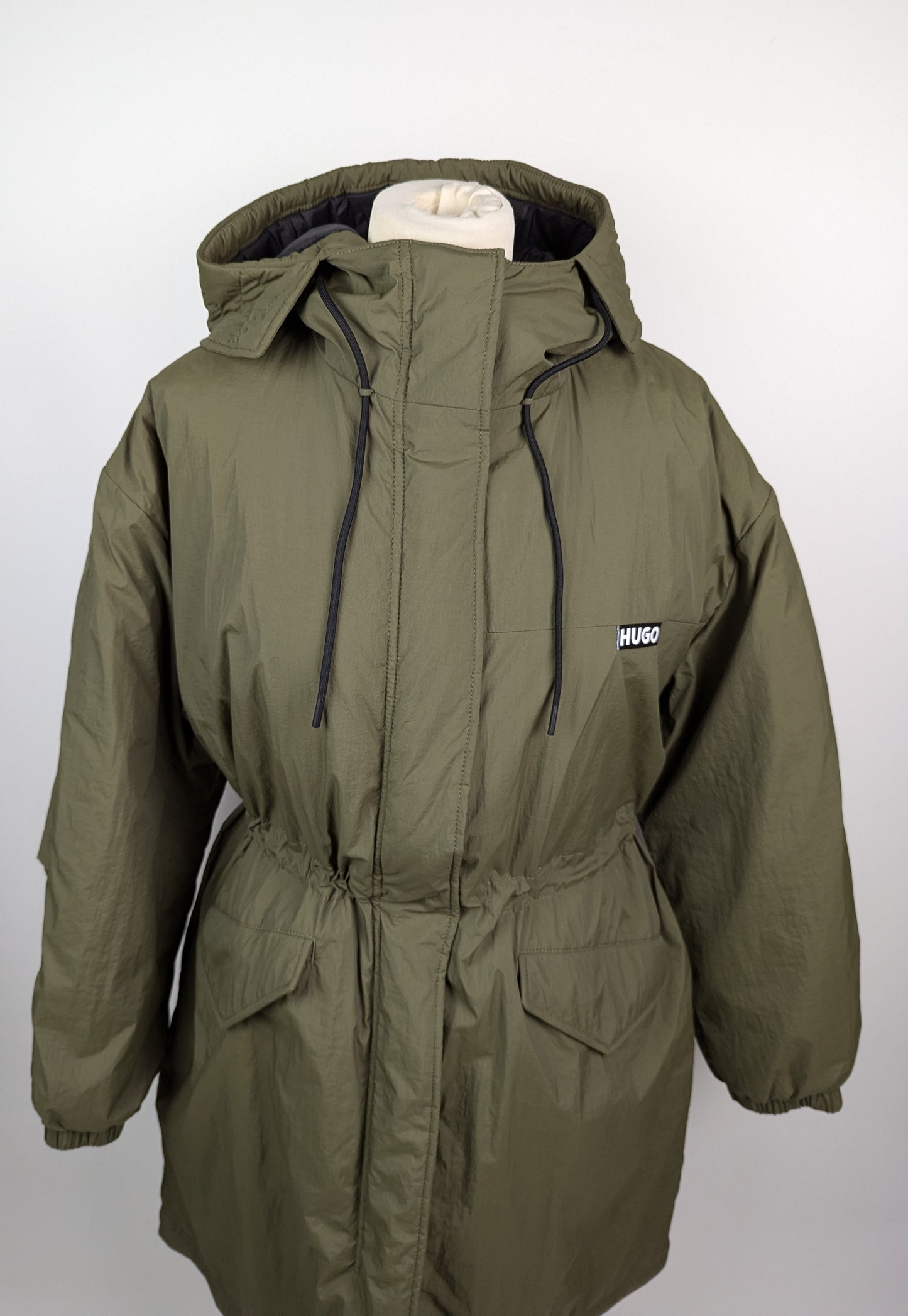 HUGO Womens Fabricia Parka Jacket - Dark Green