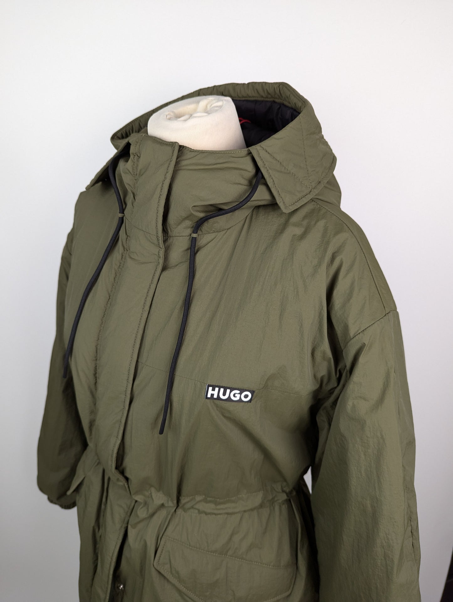 HUGO Womens Fabricia Parka Jacket - Dark Green