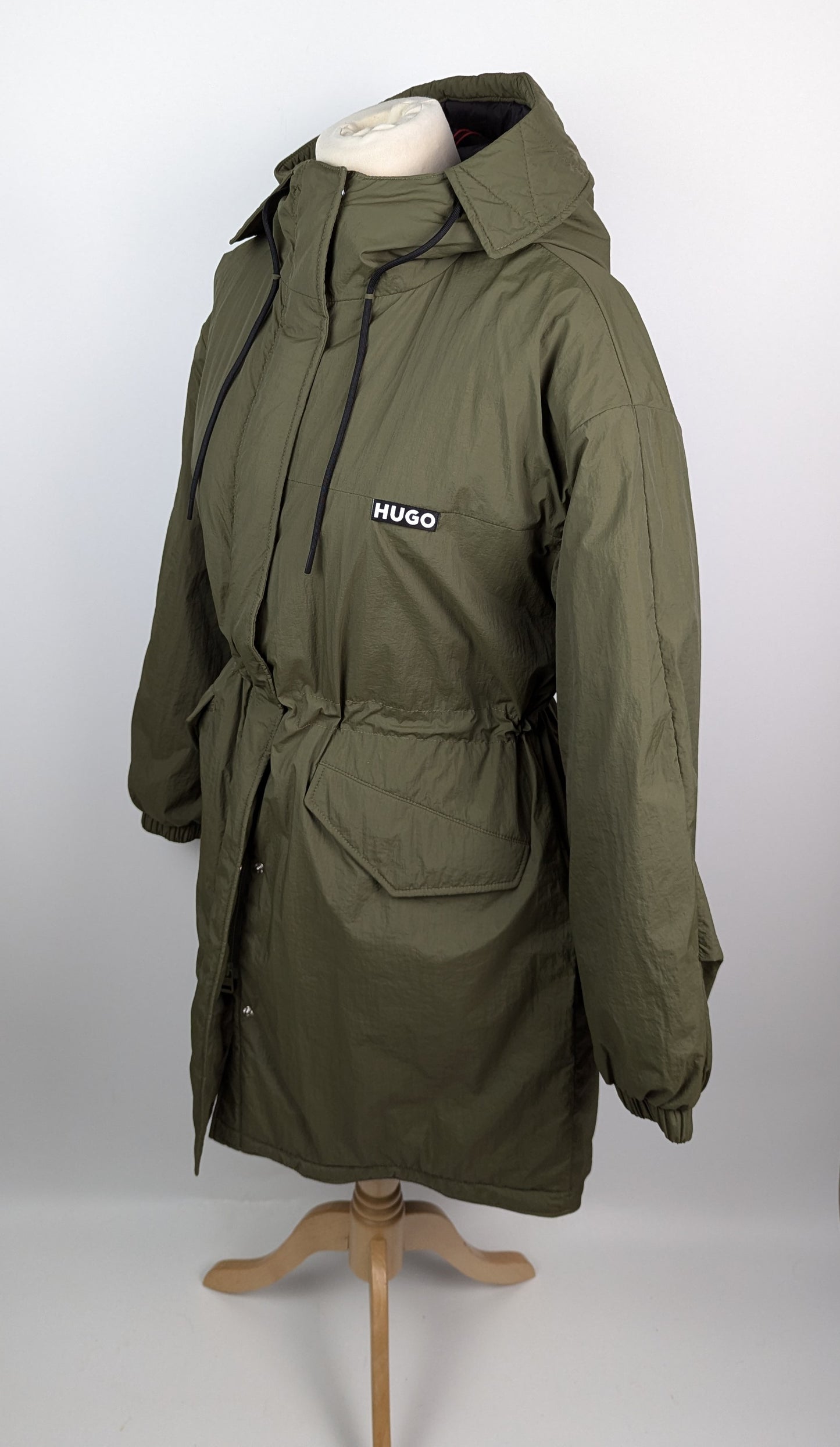 HUGO Womens Fabricia Parka Jacket - Dark Green