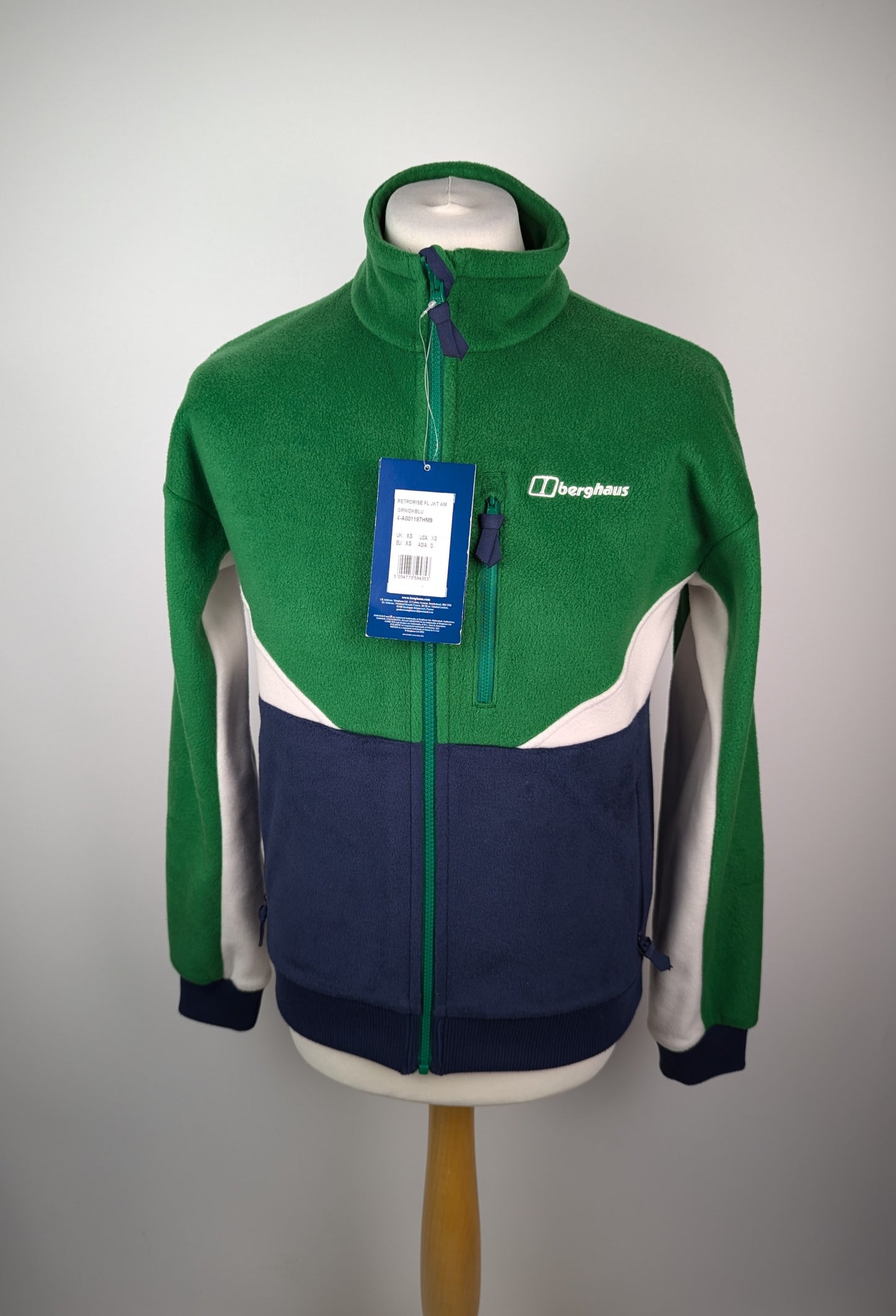 Berghaus Mens Retorise fleece jacket -  Green / Navy