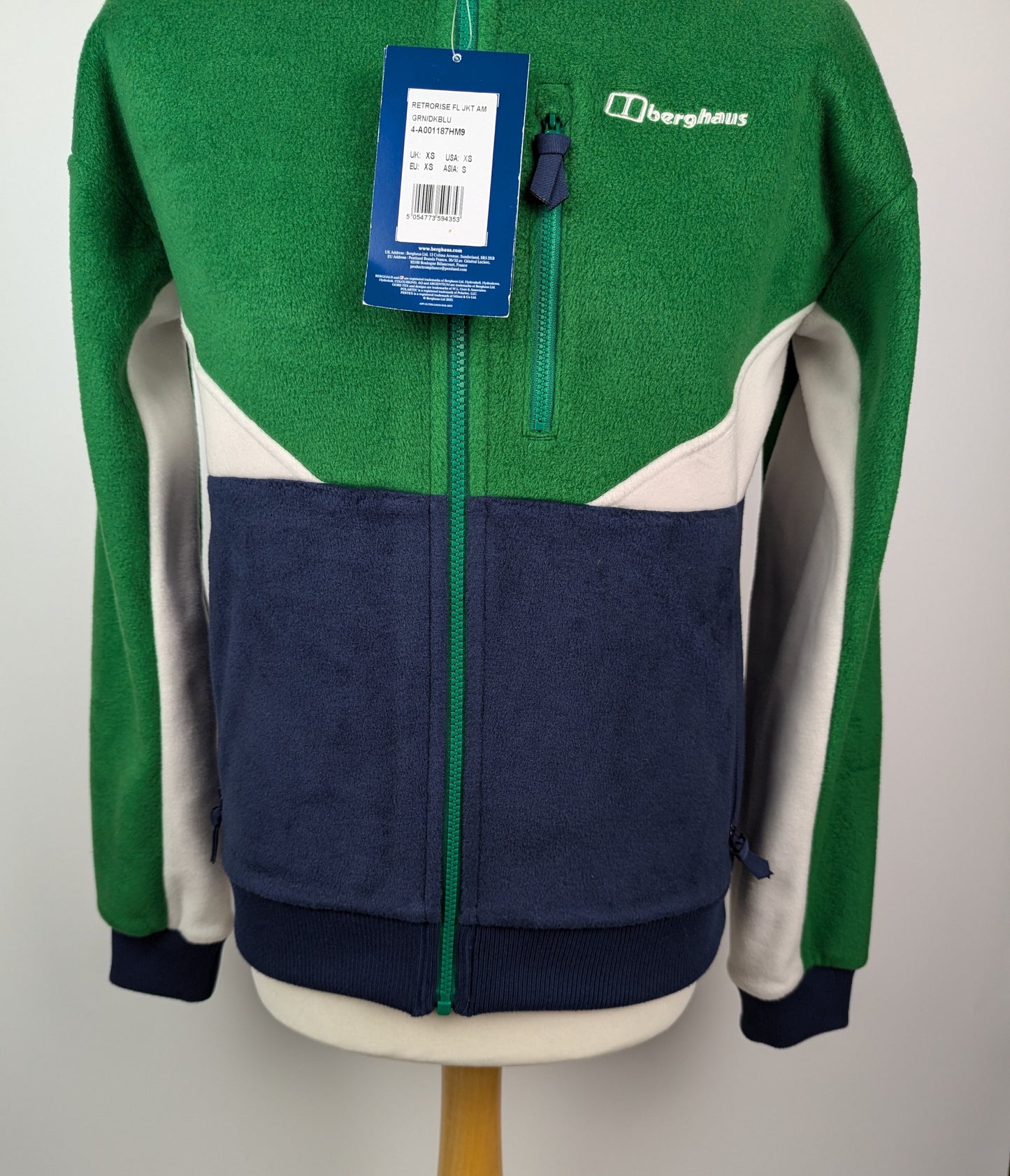 Berghaus Mens Retorise fleece jacket -  Green / Navy