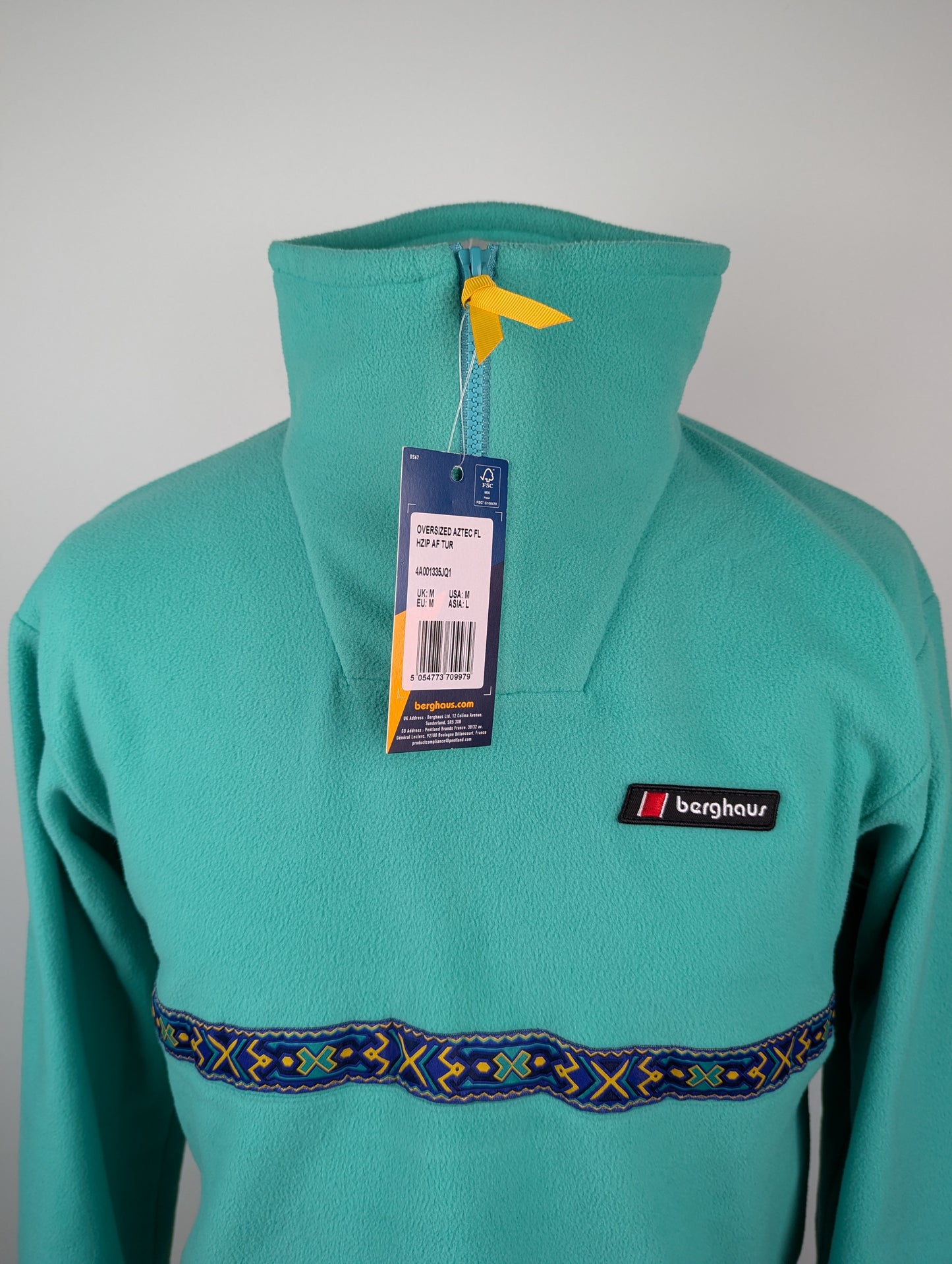 Berghaus Unisex Aztec 1/4 zip fleece - Sea Green