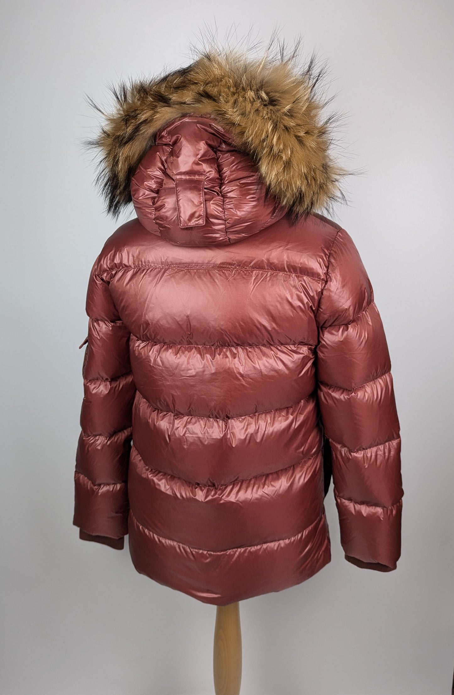 Pyrenex Authentic Shiny Fur Girls Coat - Burgundy