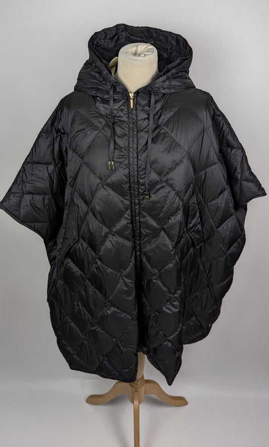 Max Mara Womens Quilted Poncho / Cape- Black