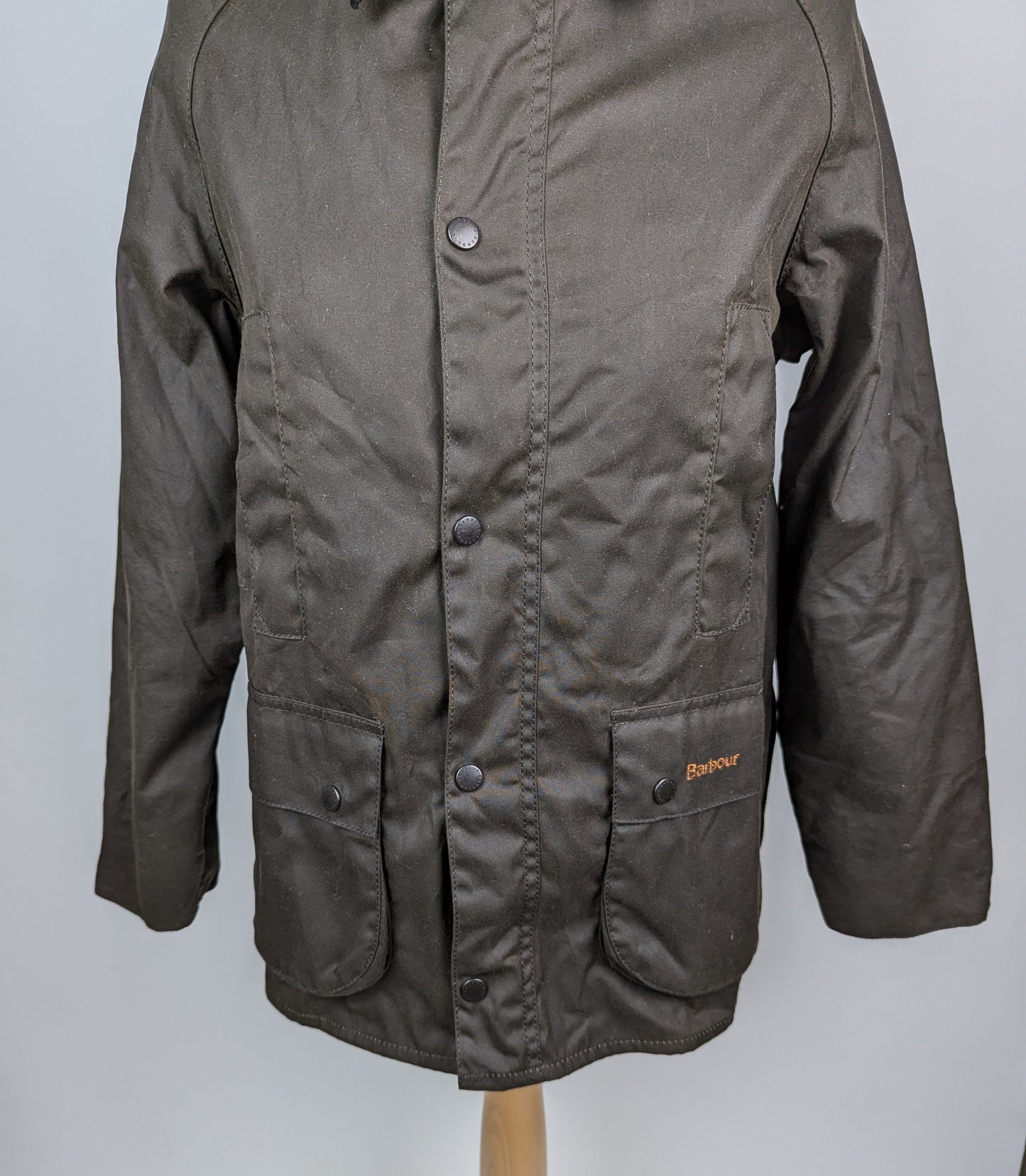 Barbour Boys' Beaufort Waxed Jacket - Olive Brown