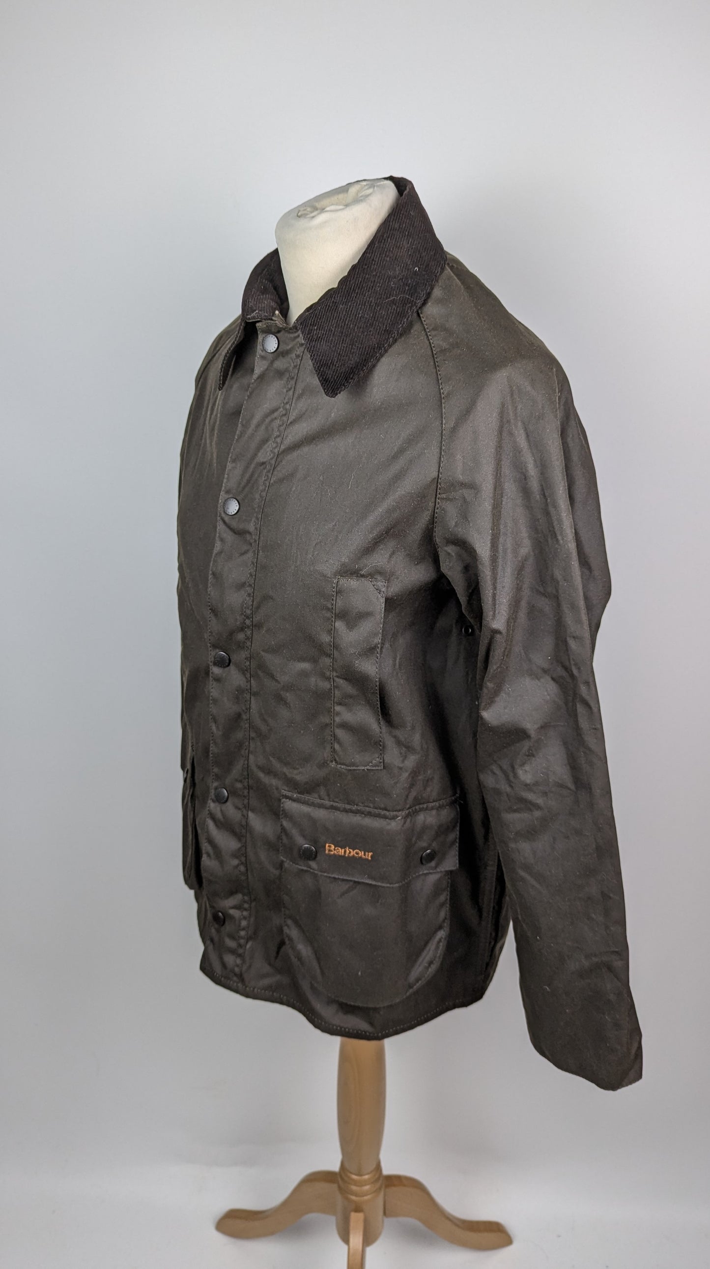 Barbour Boys' Beaufort Waxed Jacket - Olive Brown