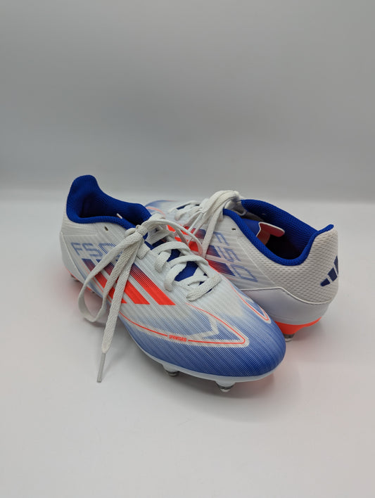 Adidas F50 League Junior Soft Ground Football Boots - White / Red / Blue