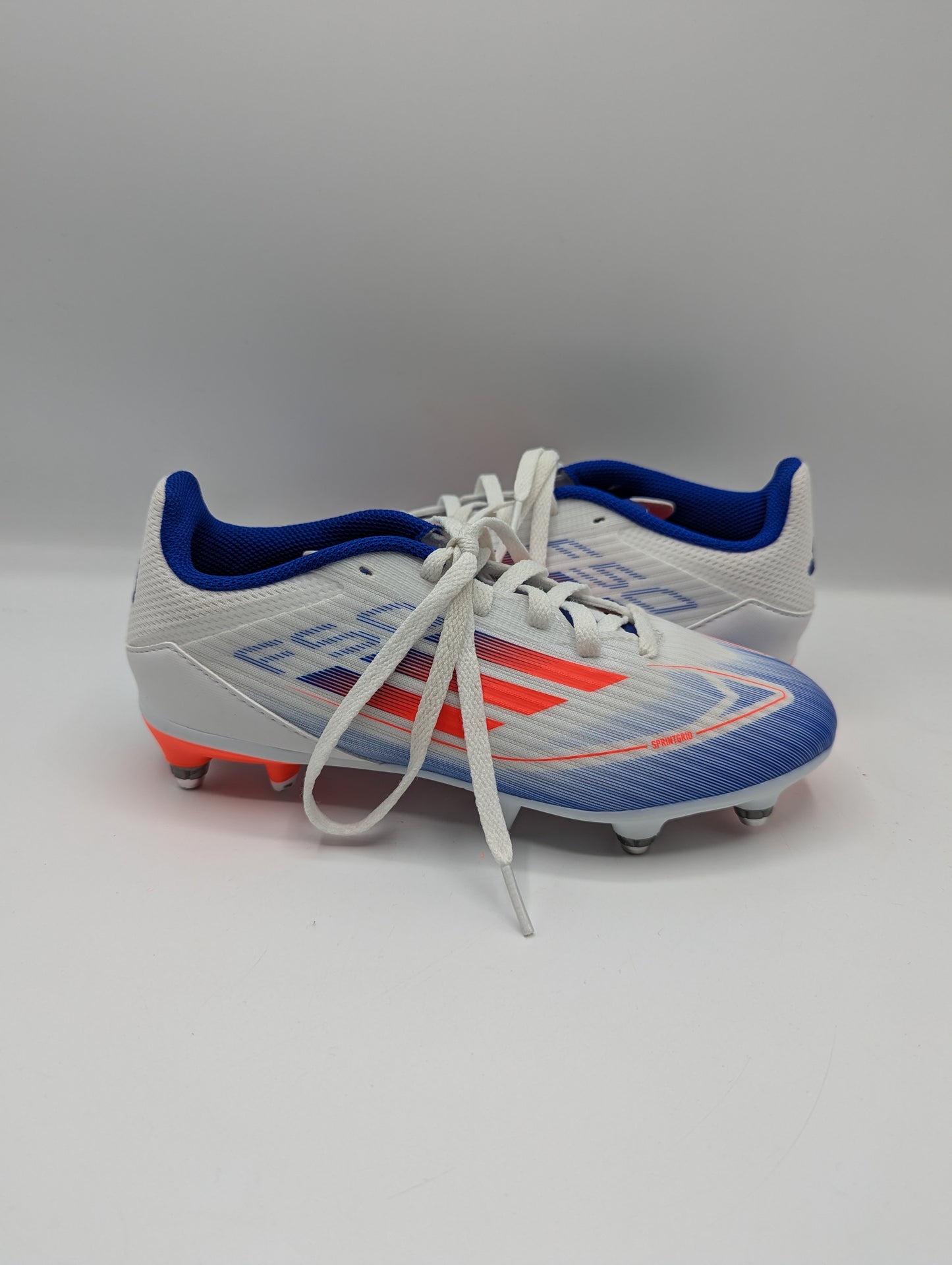 Adidas F50 League Junior Soft Ground Football Boots - White / Red / Blue