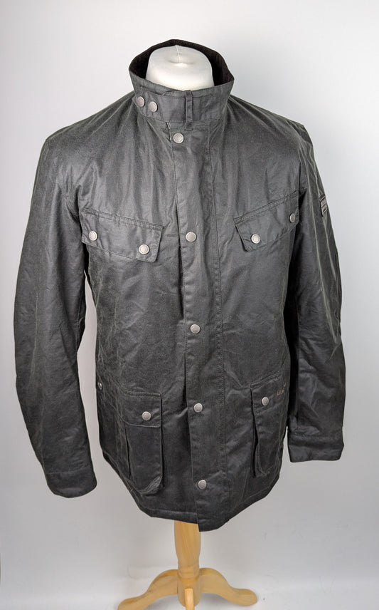 BARBOUR INTERNATIONAL Mens Tourer Duke Wax Jacket - Sage Green