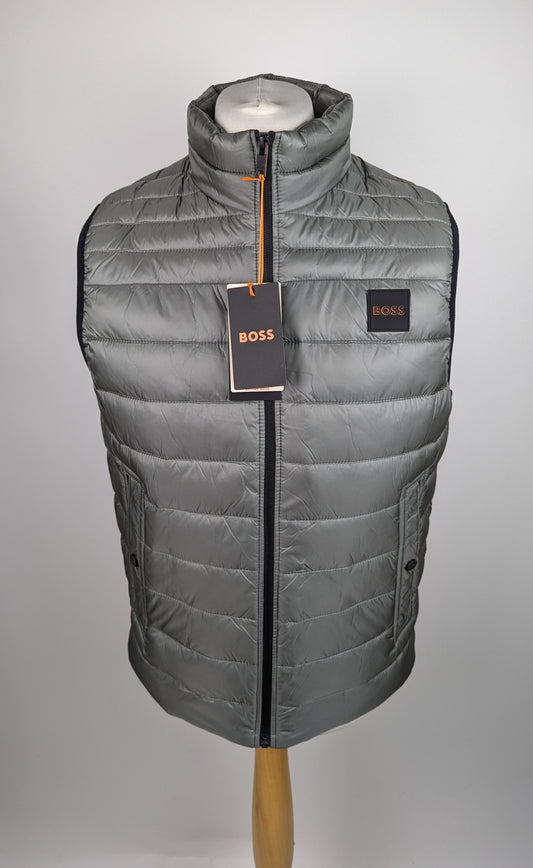 BOSS Odeno1 Slim Fit Lightweight Gilet - Green / Grey