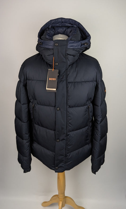 BOSS Mens Omaris Hood Padded Jacket - Navy Blue