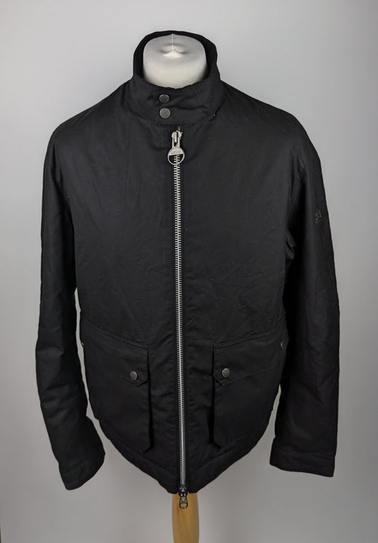 Barbour International Lutlaw Waxed Harrington Jacket - Black