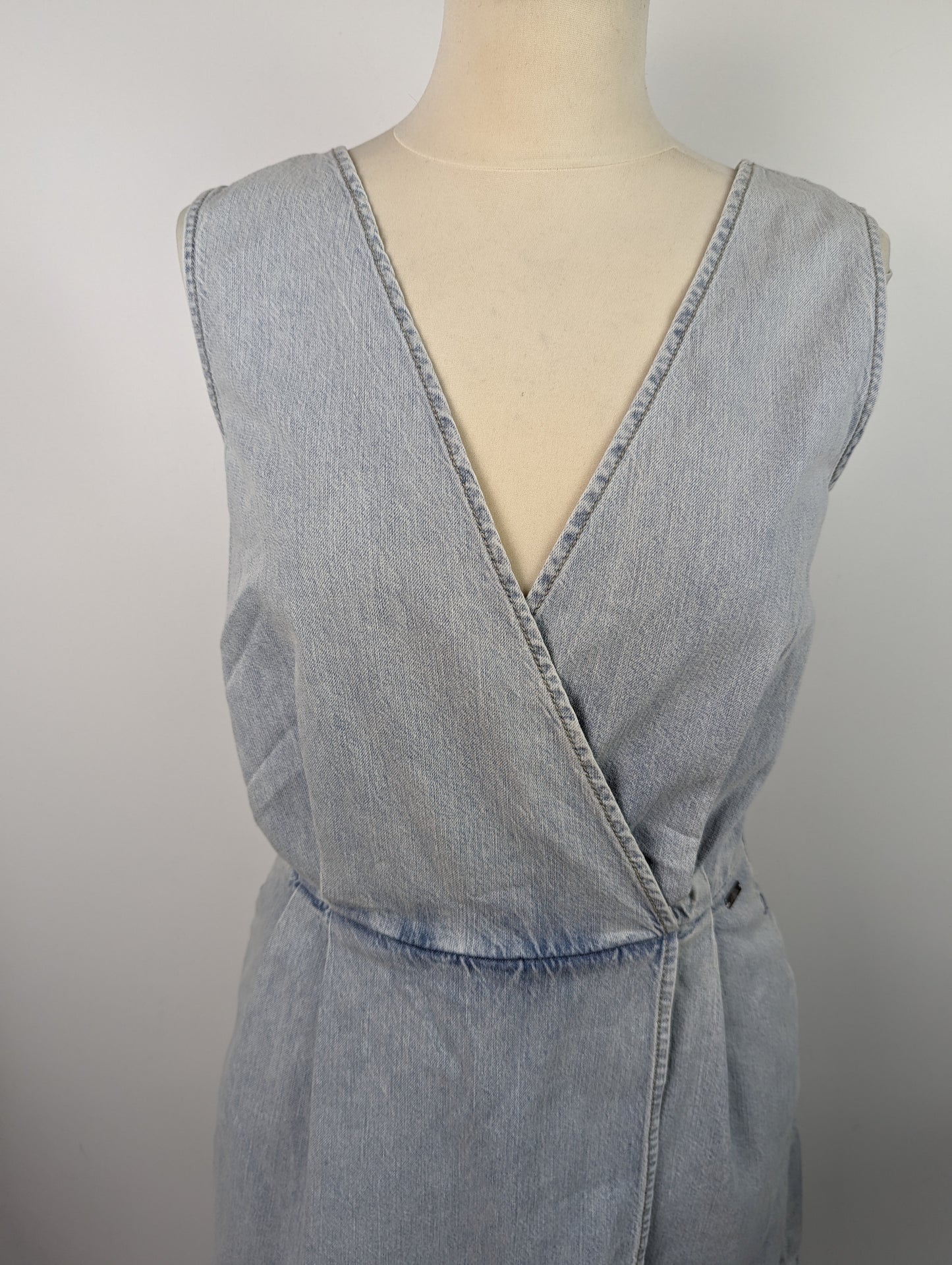 ARMANI EXCHANGE Womens Logo Playsuit - Blue Denim