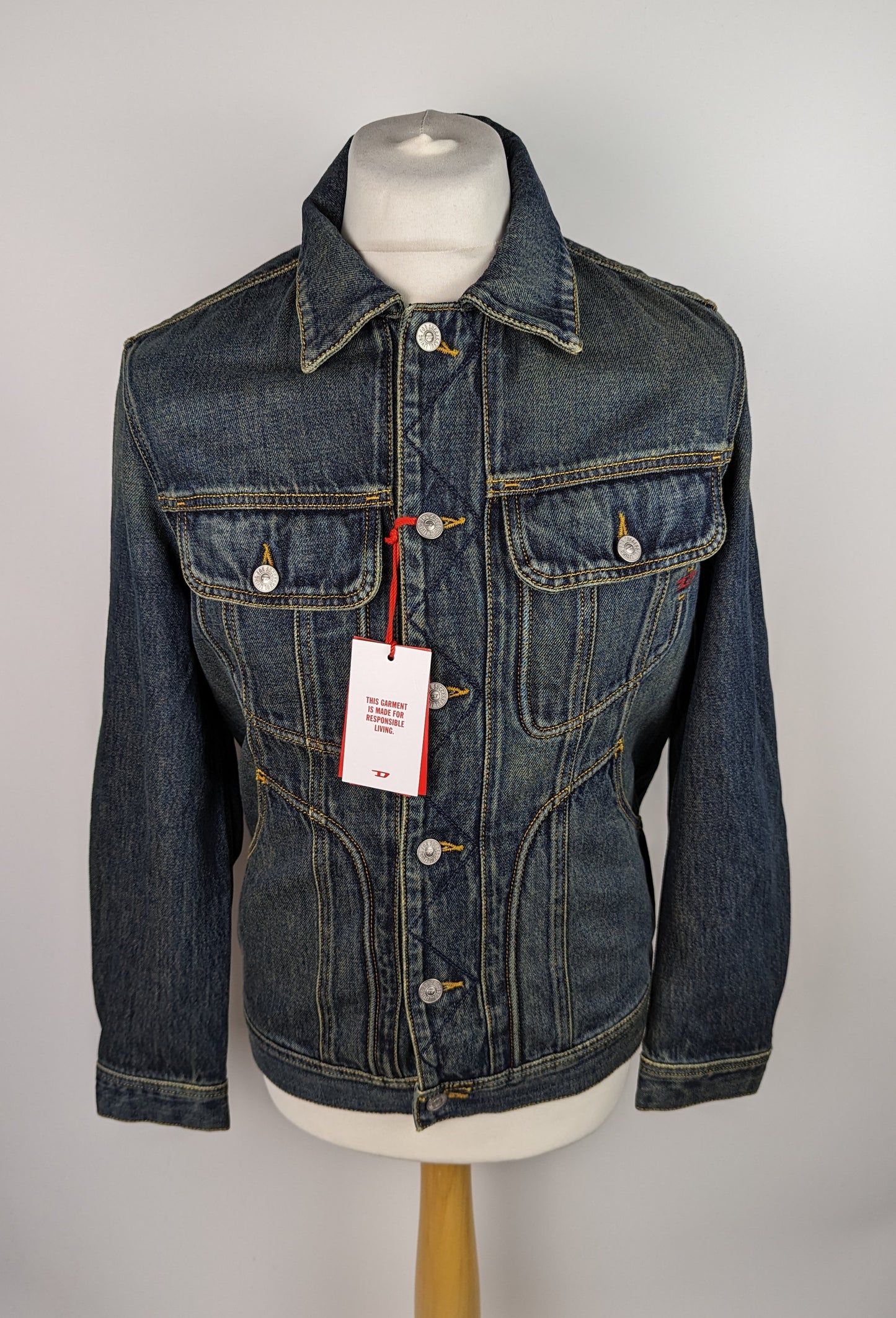 DIESEL Womens/Mens D-Riley Trucker Jacket - Blue