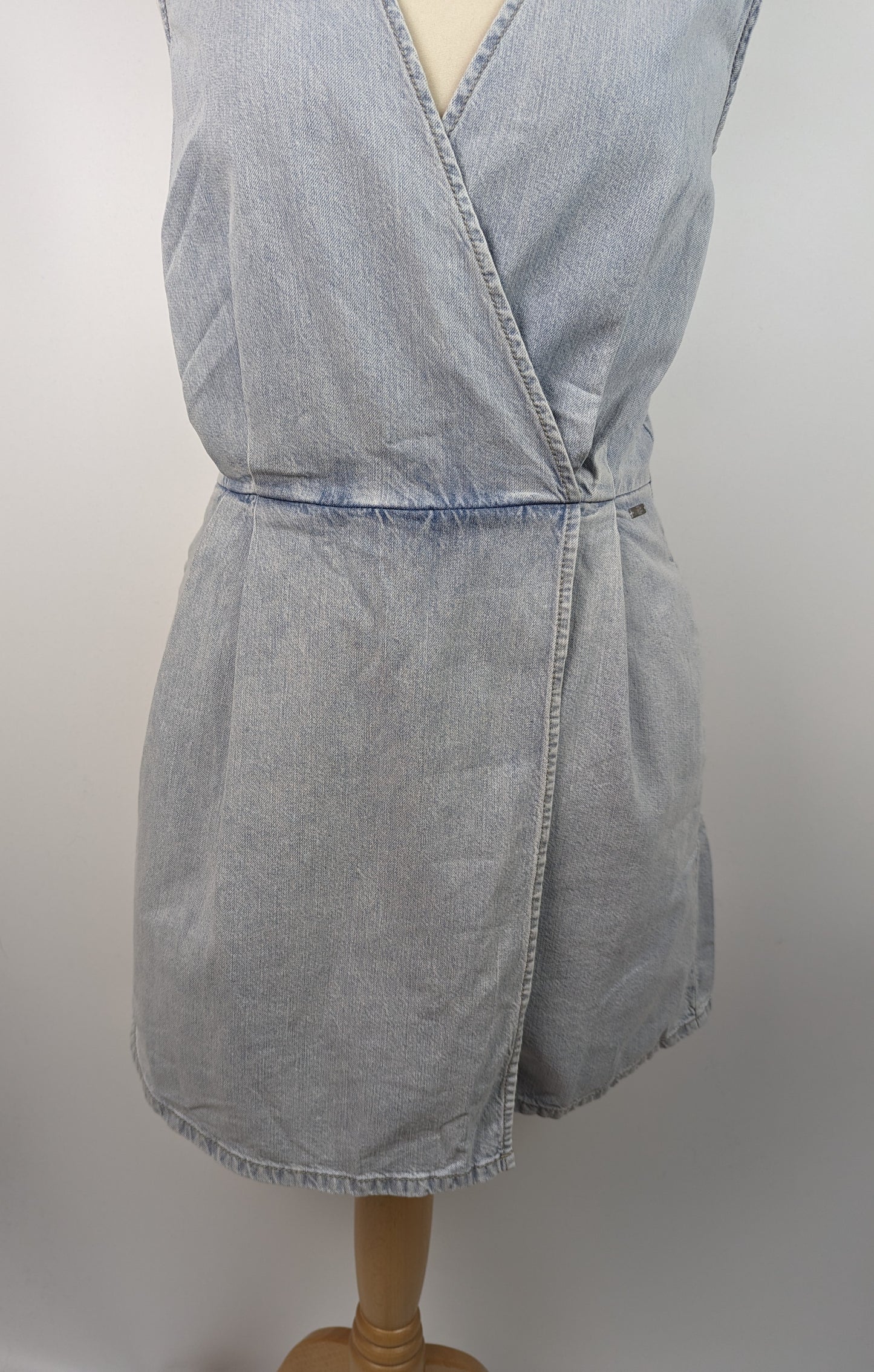 ARMANI EXCHANGE Womens Logo Playsuit - Blue Denim