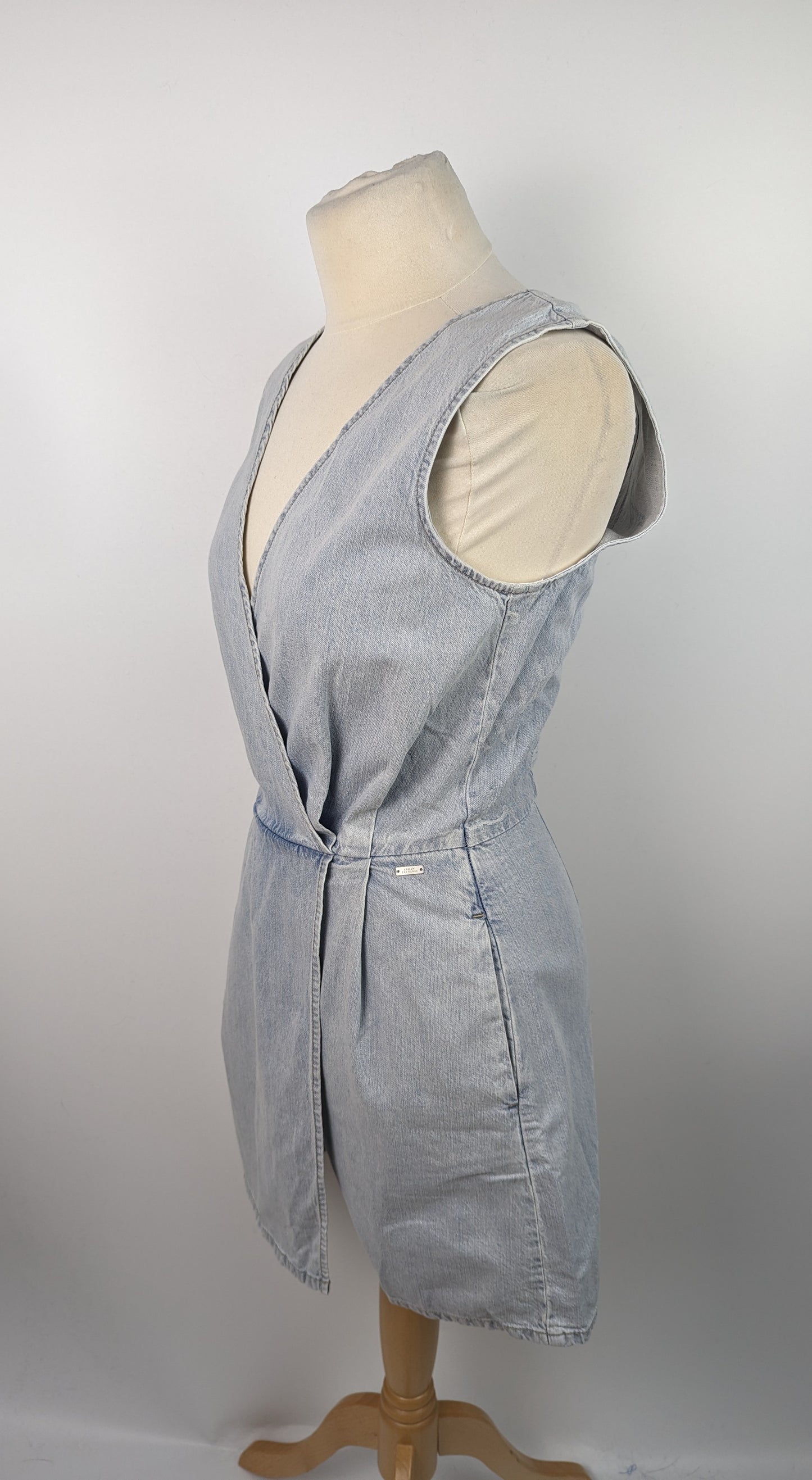 ARMANI EXCHANGE Womens Logo Playsuit - Blue Denim